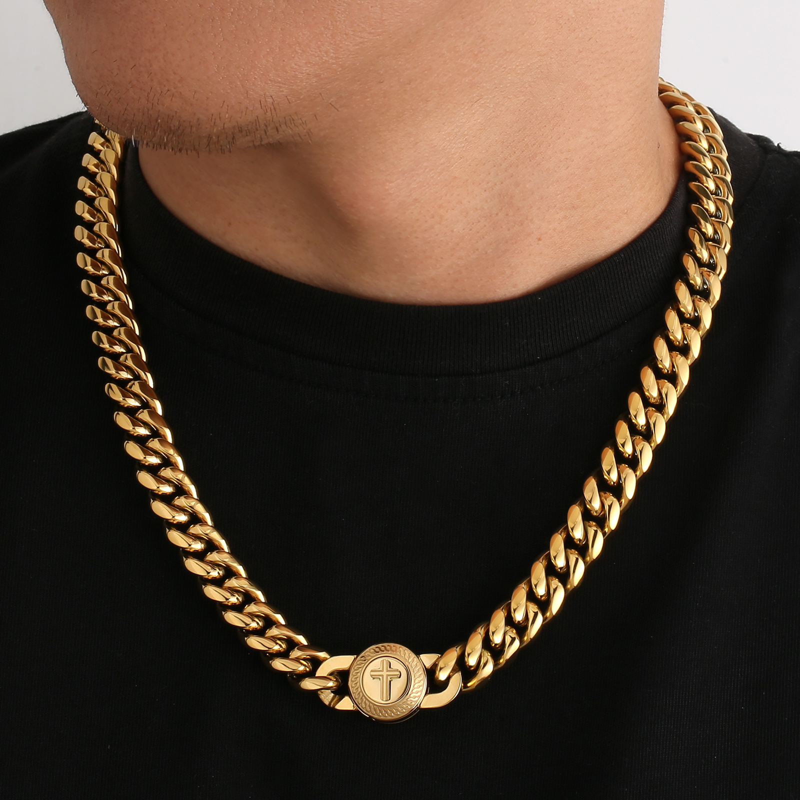 【NEW Cross Button Clasp】12mm 喜平 ネックレス  KRKC