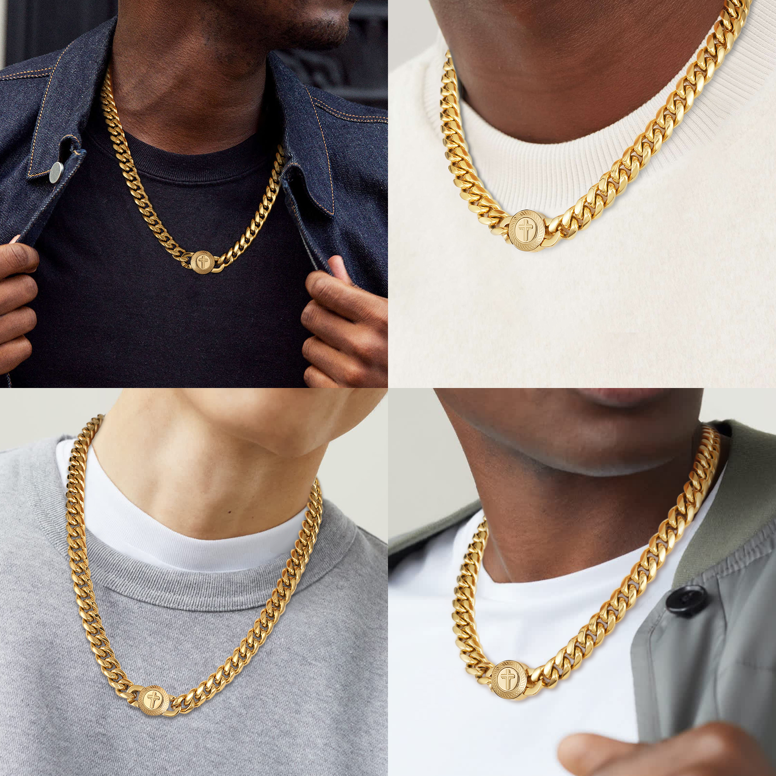 【NEW Cross Button Clasp】12mm 喜平 ネックレス  KRKC