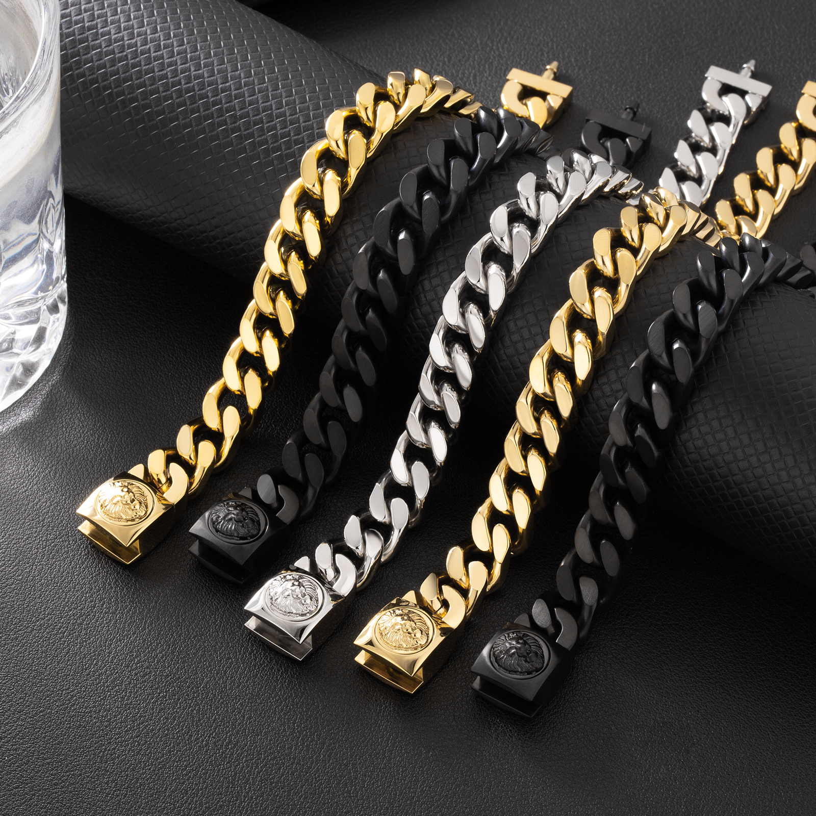 【NEW Lion Button Clasp】4面 喜平 ブレスレット 12mm KRKC