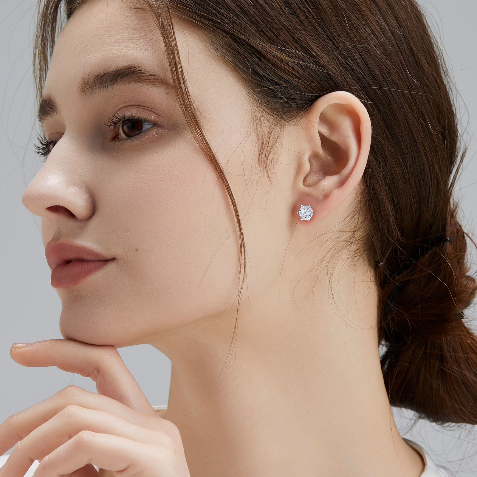 一粒 モアサナイト スタッド ピアス 0.3/0.5/0.6/0.8/1.0/1.5カラット KRKC