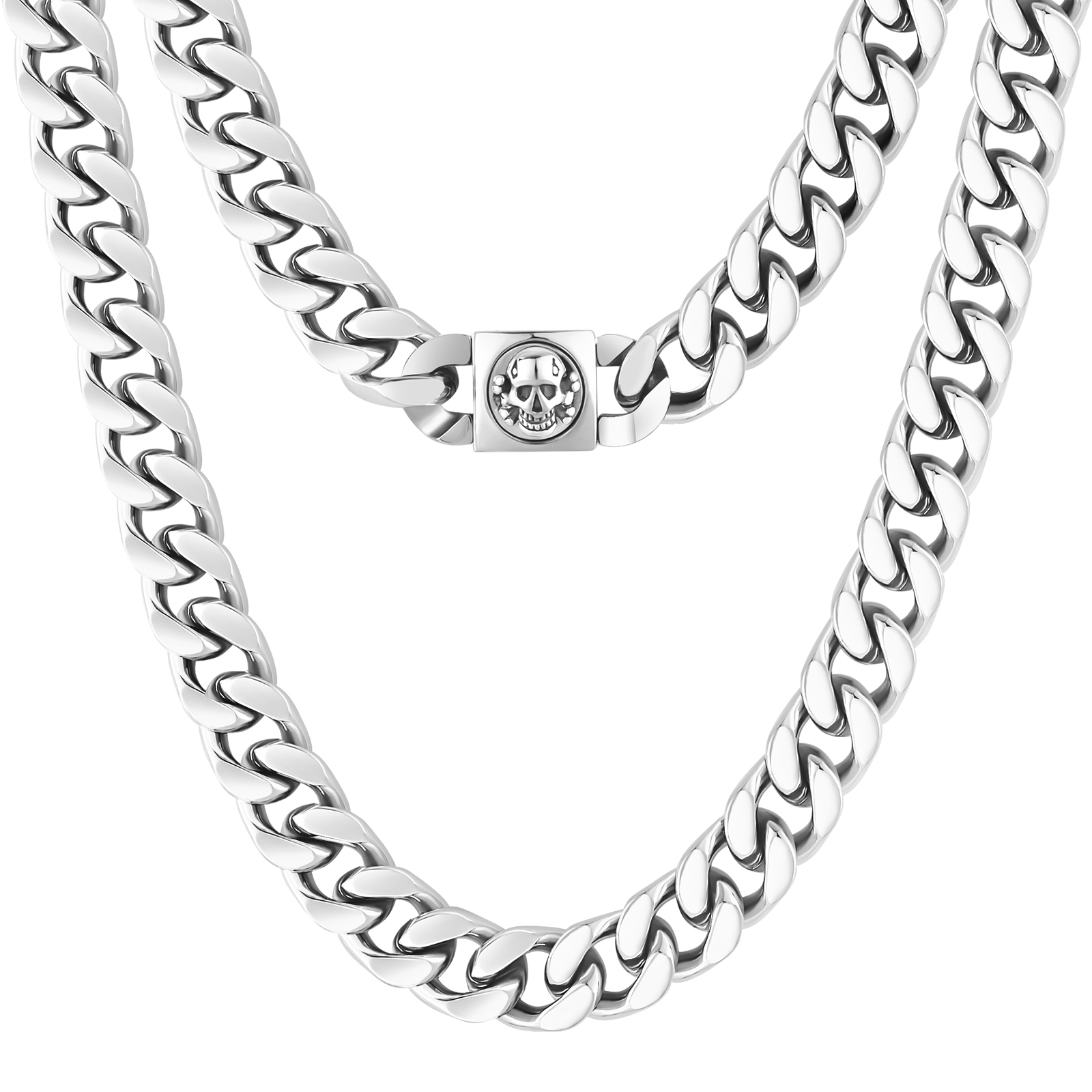 【NEW Skull Button Clasp】4面 喜平 スカルネックレス 12mm KRKC