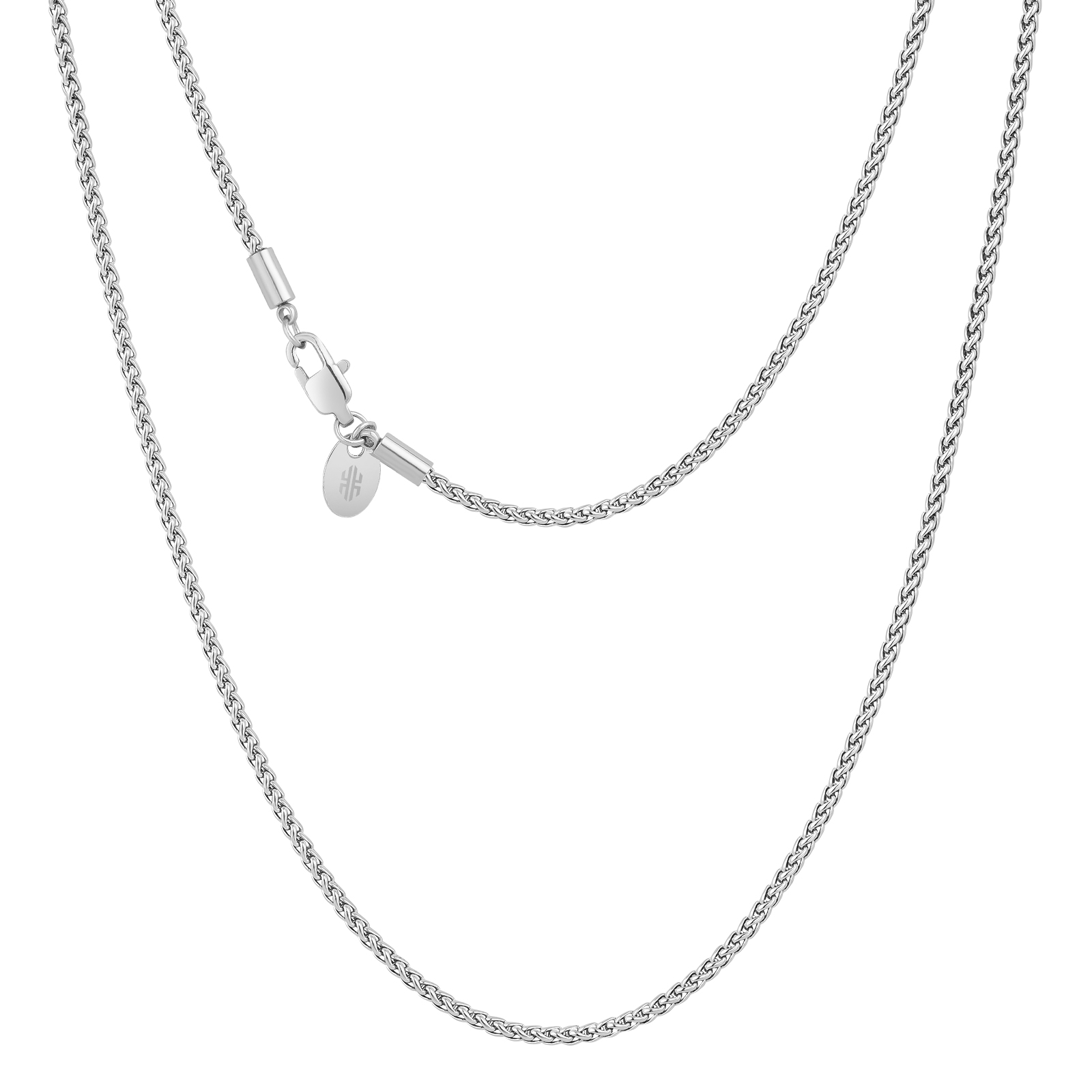 【NEW】幅2mm 高光沢 バスケット織りチェーンネックレス