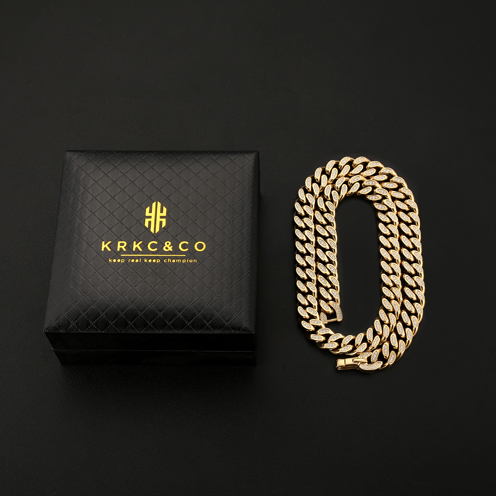 【NEW】12mm CZダイヤ 喜平キューバン ネックレス