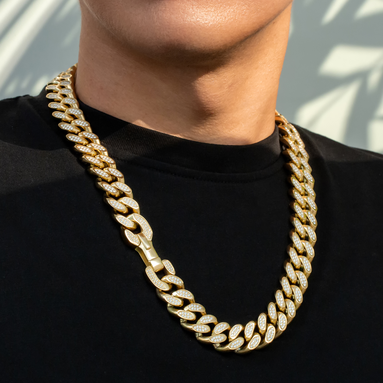 【NEW】18mm CZダイヤ 喜平キューバン ネックレス