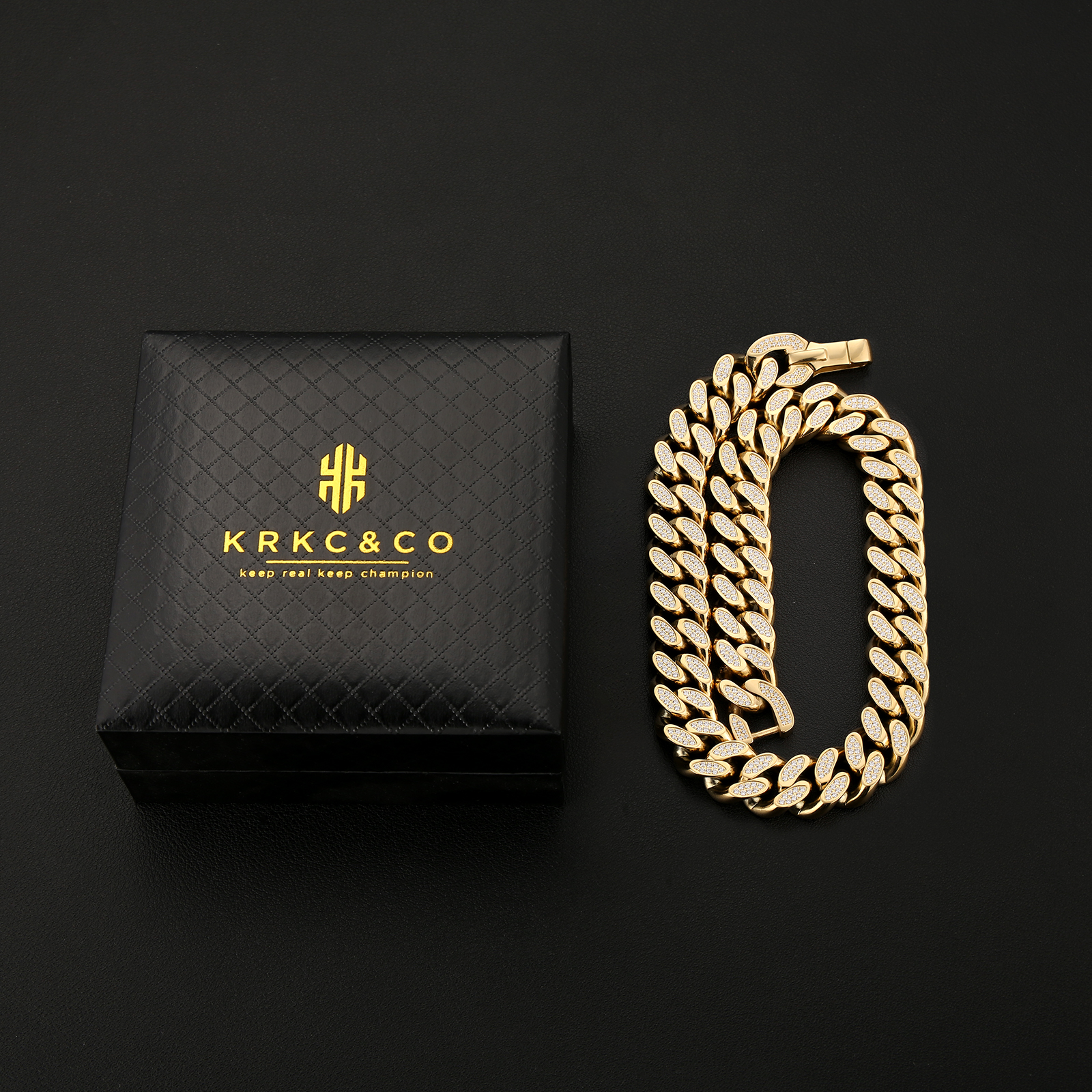 【NEW】18mm CZダイヤ 喜平キューバン ネックレス