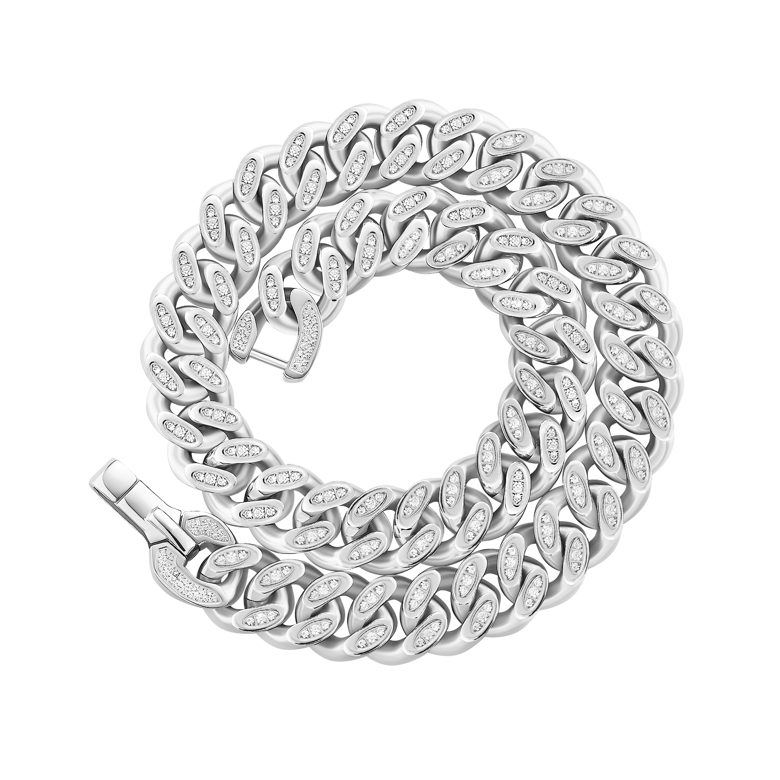 【NEW】12mm CZダイヤ 喜平キューバン ネックレス