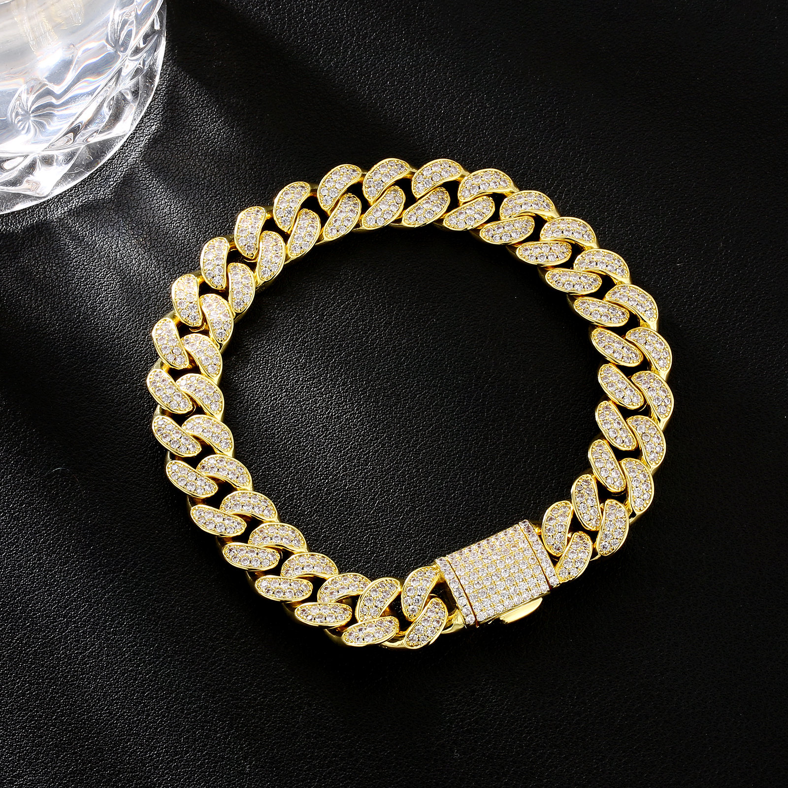 【NEW】12mm CZダイヤ 喜平 キューバンブレスレット