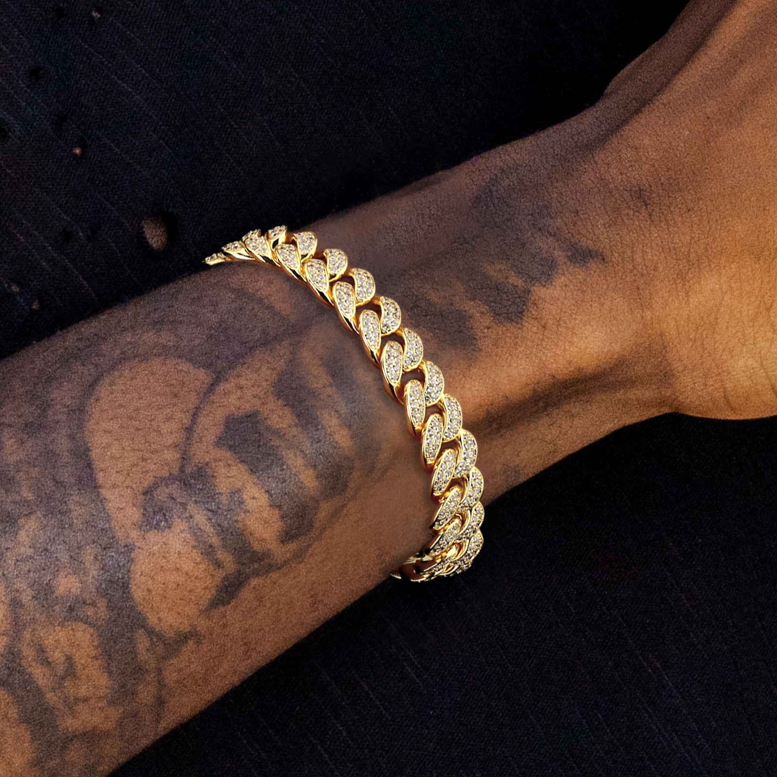 【NEW】12mm CZダイヤ 喜平 キューバンブレスレット