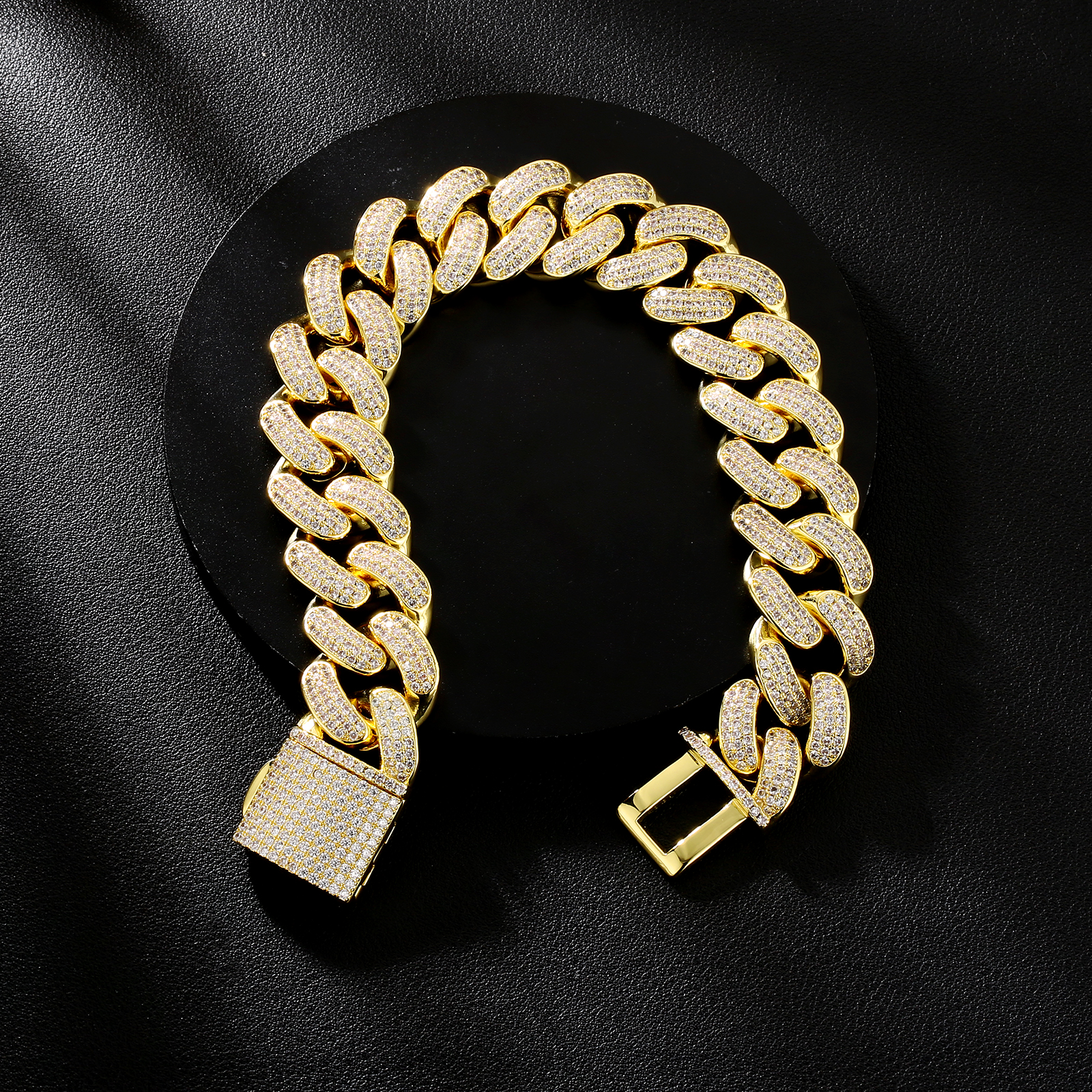 【NEW】18mm CZダイヤ 喜平 キューバンブレスレット