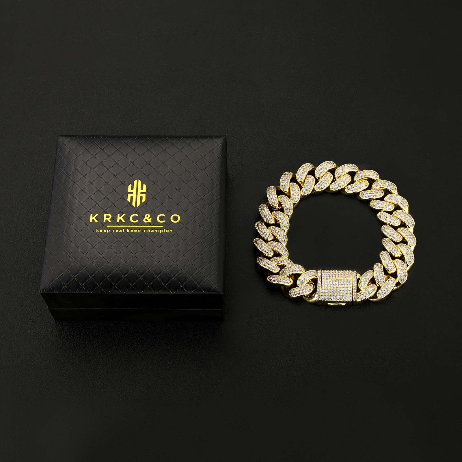 【NEW】18mm CZダイヤ 喜平 キューバンブレスレット