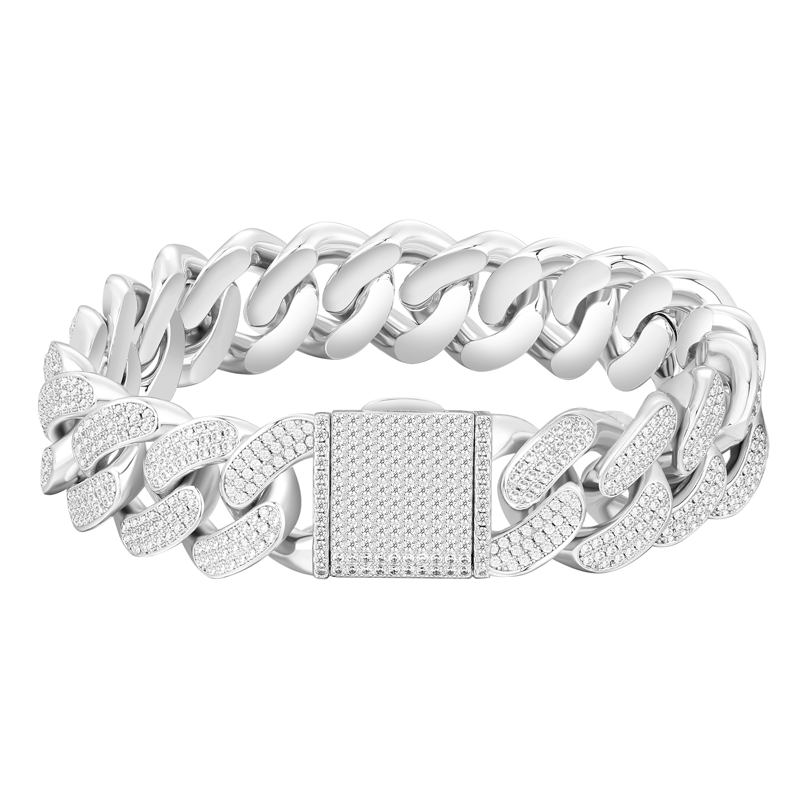 【NEW】18mm CZダイヤ 喜平 キューバンブレスレット