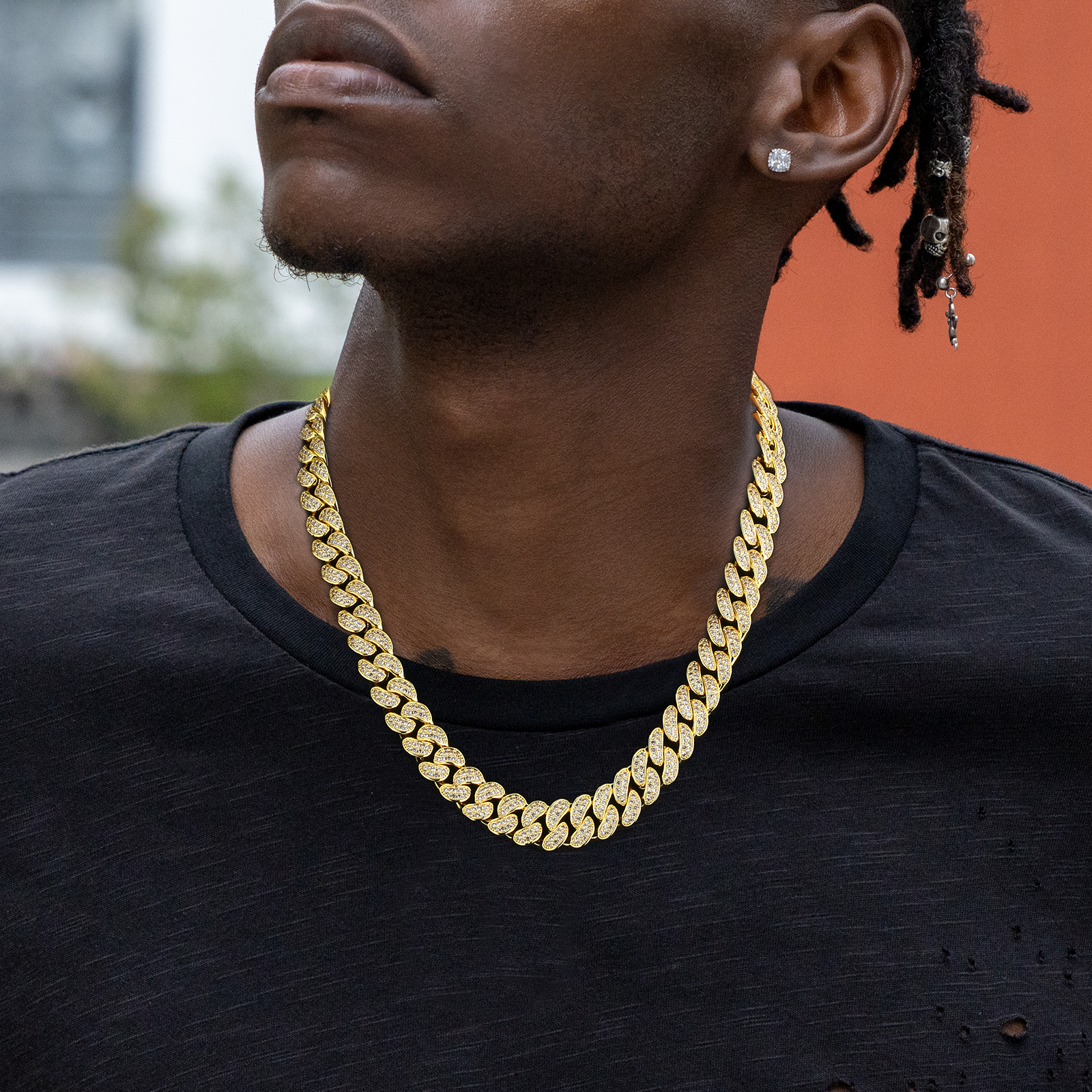 【NEW】12mm CZダイヤ 喜平 キューバンネックレス