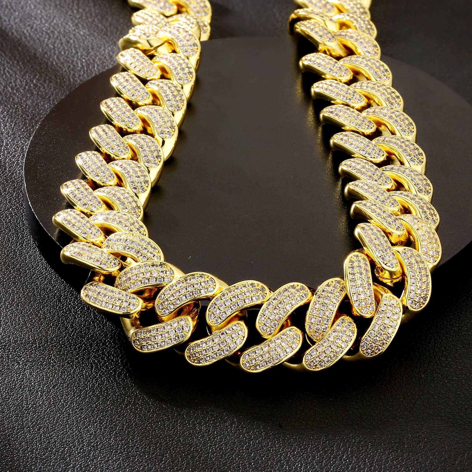 KRKC 18mm CZダイヤ 喜平 キューバン ネックレス 14金 14K