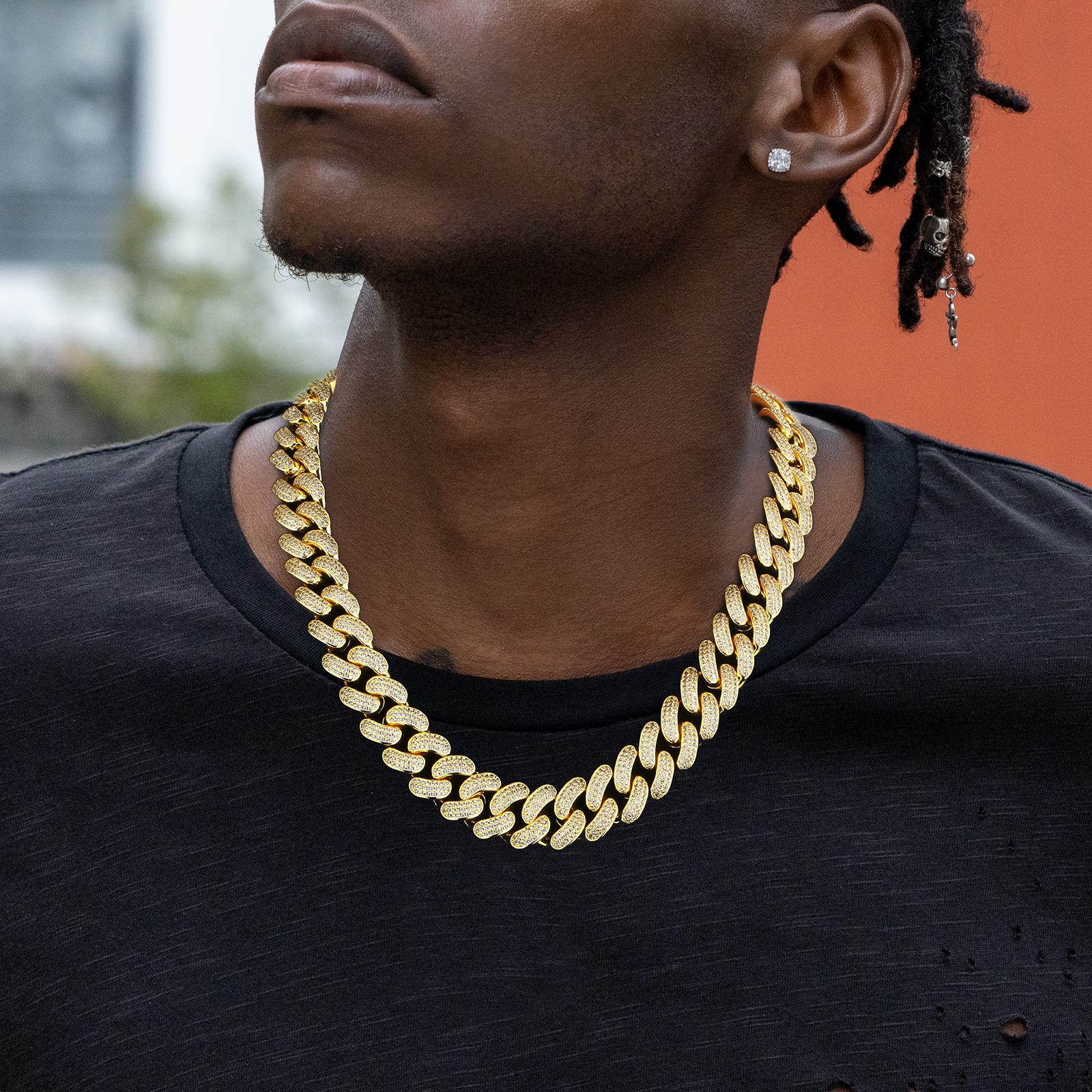 【NEW】18mm CZダイヤ 喜平 キューバンネックレス