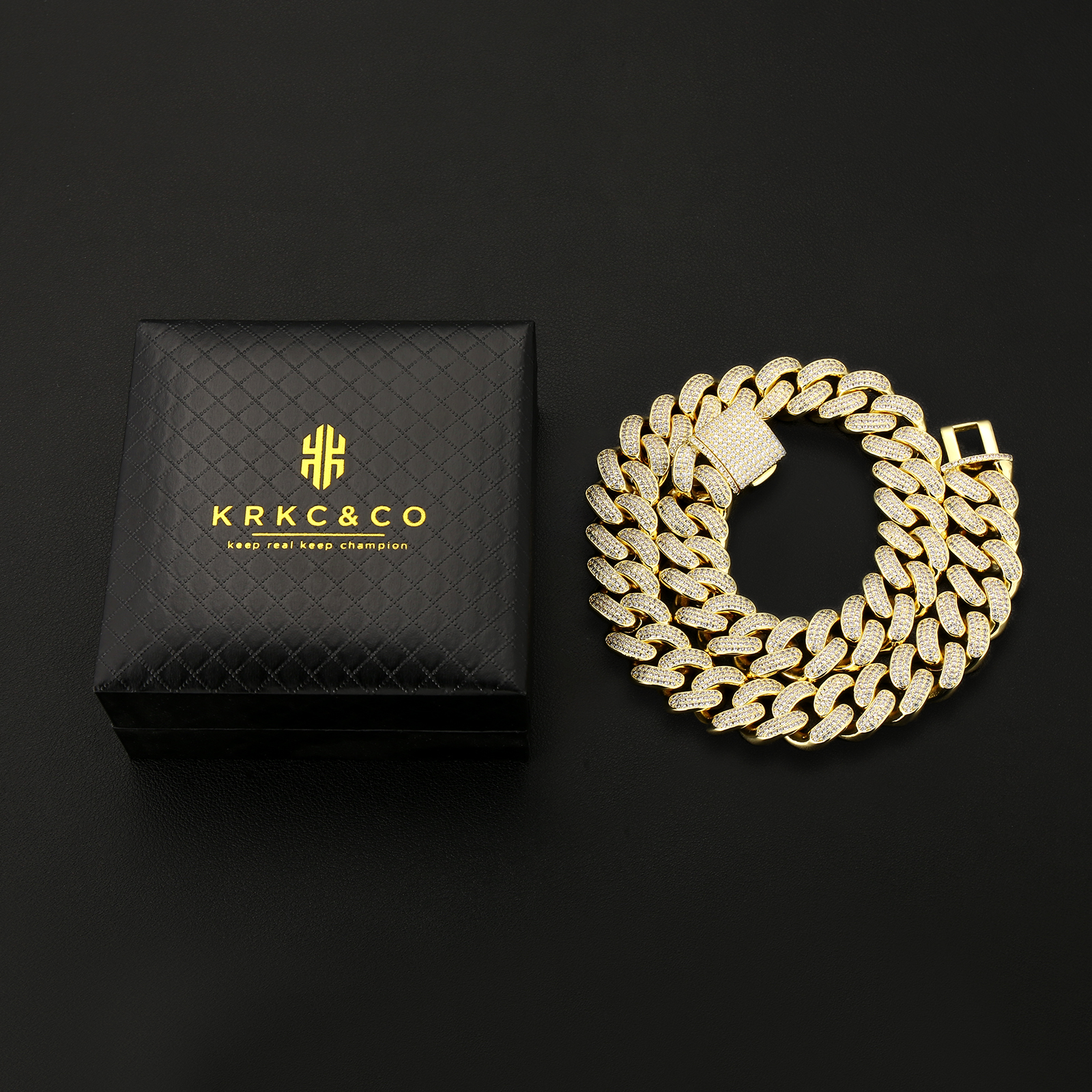 【NEW】18mm CZダイヤ 喜平 キューバンネックレス