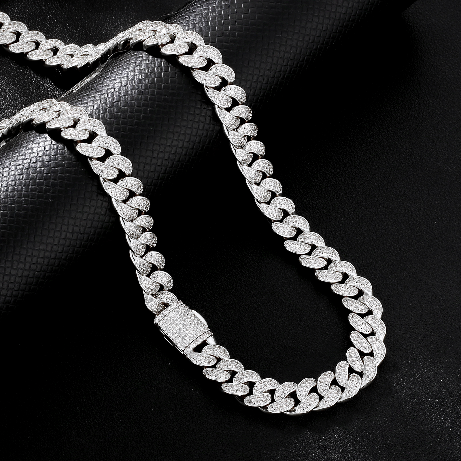 【NEW】12mm CZダイヤ 喜平 キューバンネックレス