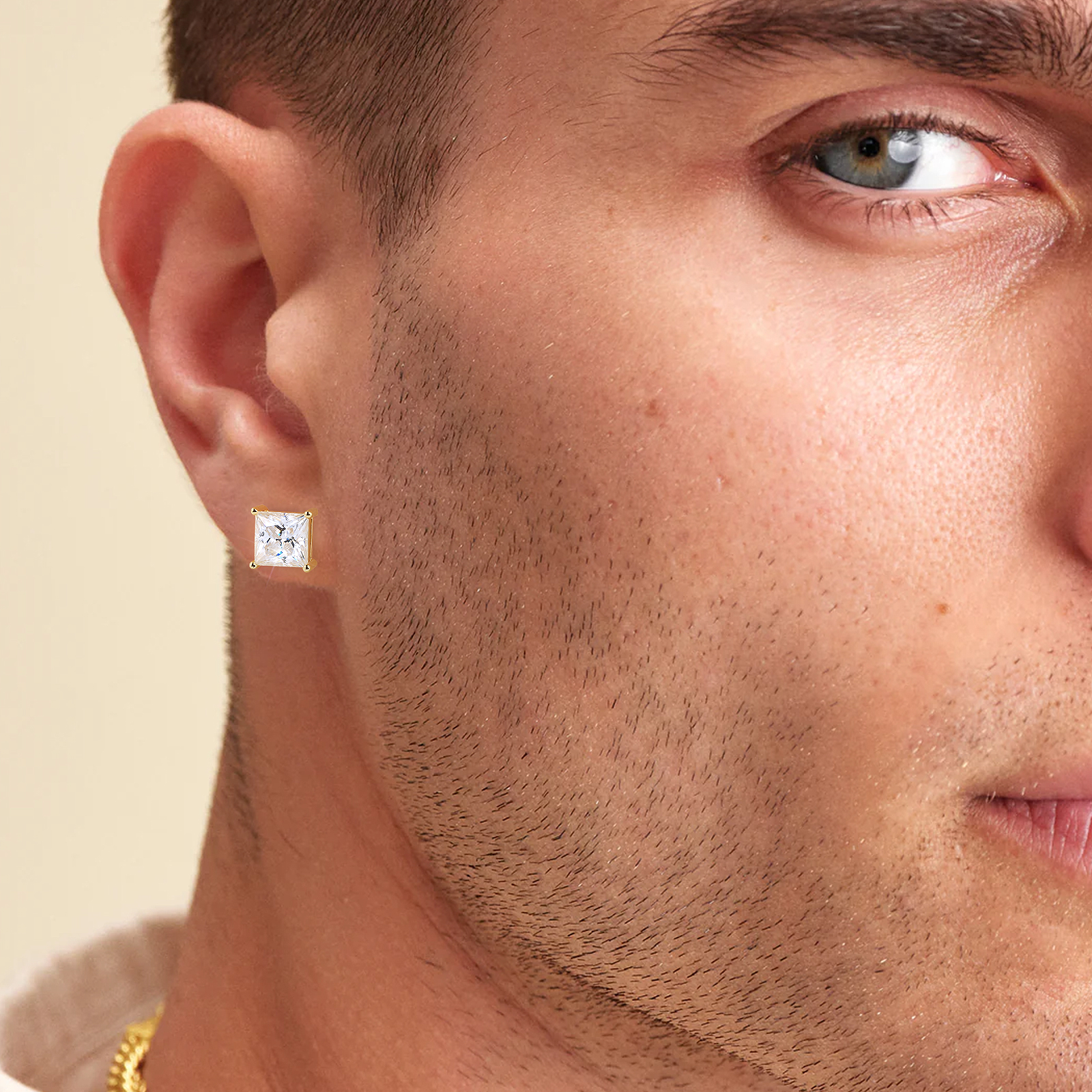 プリンセスカット モアサナイト スタッド ピアス  S925 