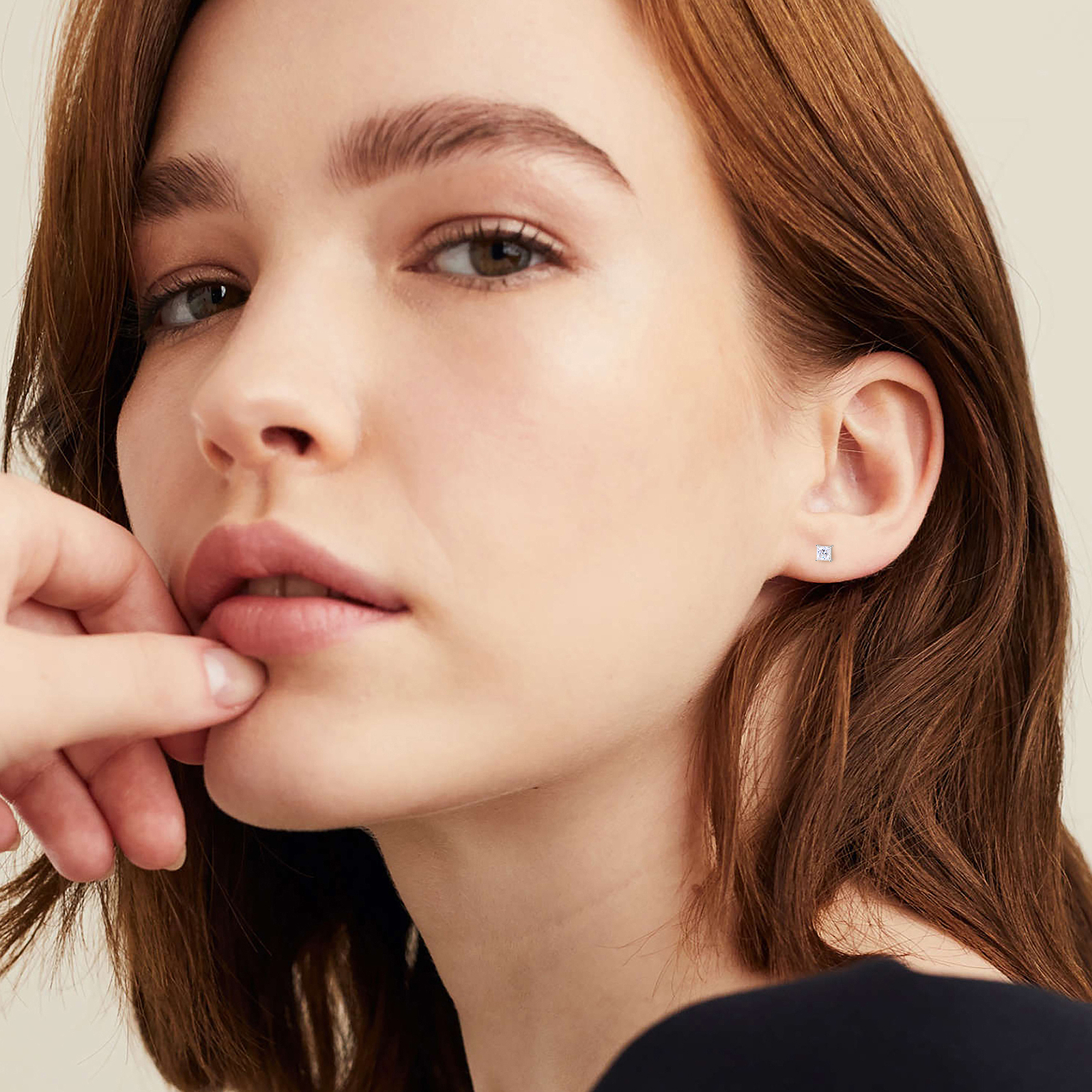 プリンセスカット モアサナイト スタッド ピアス  S925 