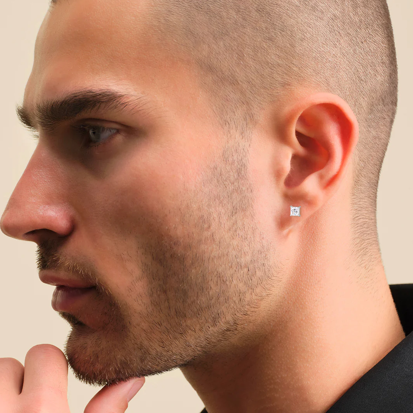 プリンセスカット モアサナイト スタッド ピアス  S925 