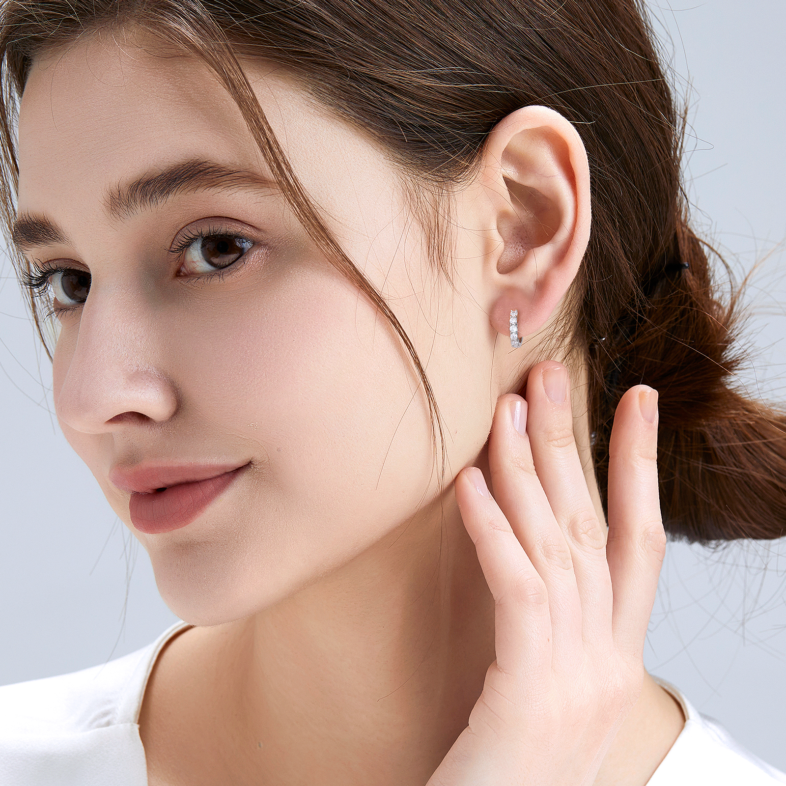 0.6/1.0/1.4/2.0カラット モアサナイト フープ ピアス S925 KRKC