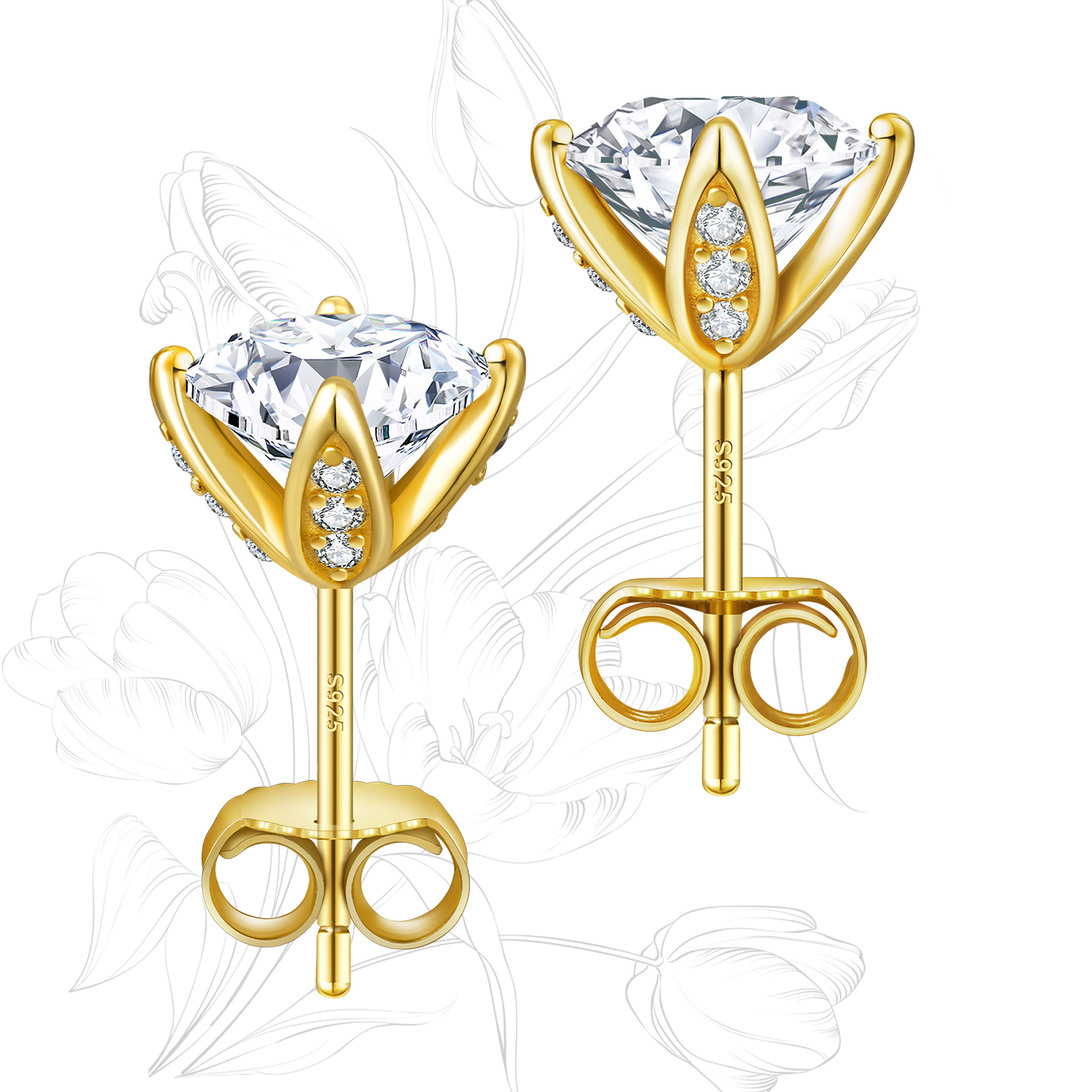 1.0カラット モアサナイト スタッド ピアス S925 0331 KRKC