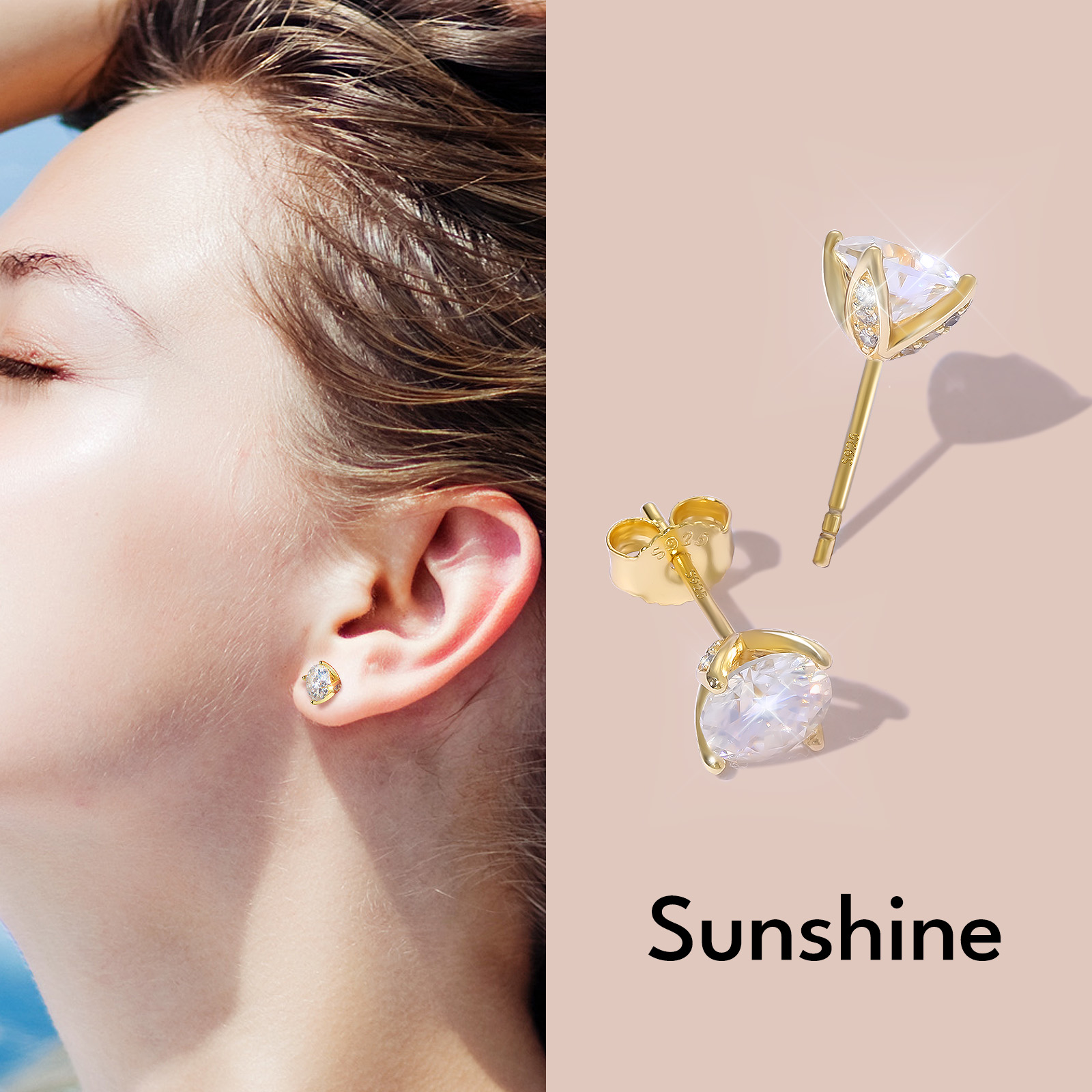 1.0カラット モアサナイト スタッド ピアス S925 0331 KRKC