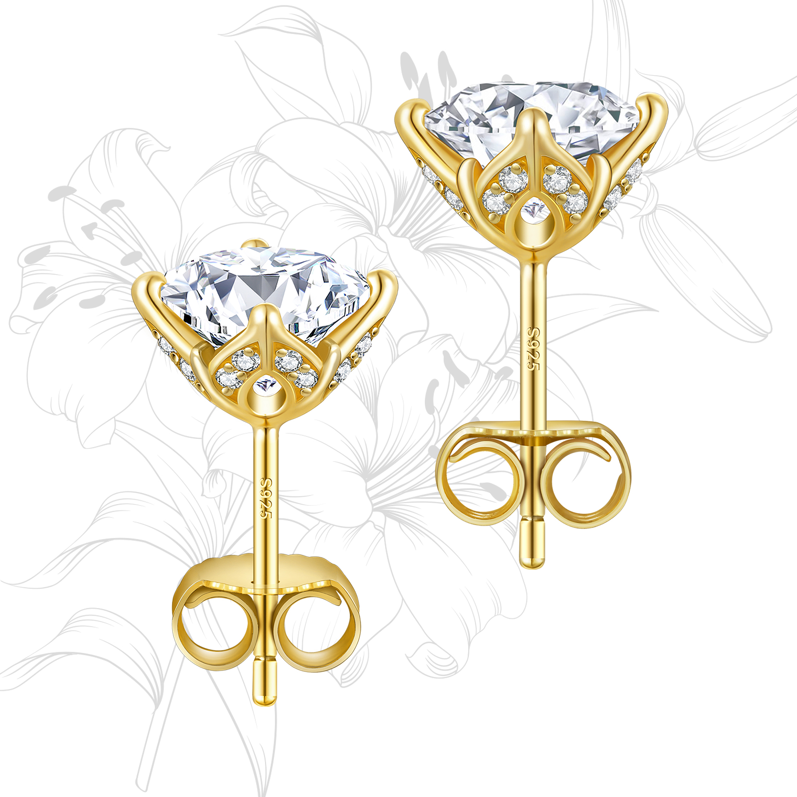 1.0カラット*2 モアサナイト スタッド ピアス S925 0333 KRKC