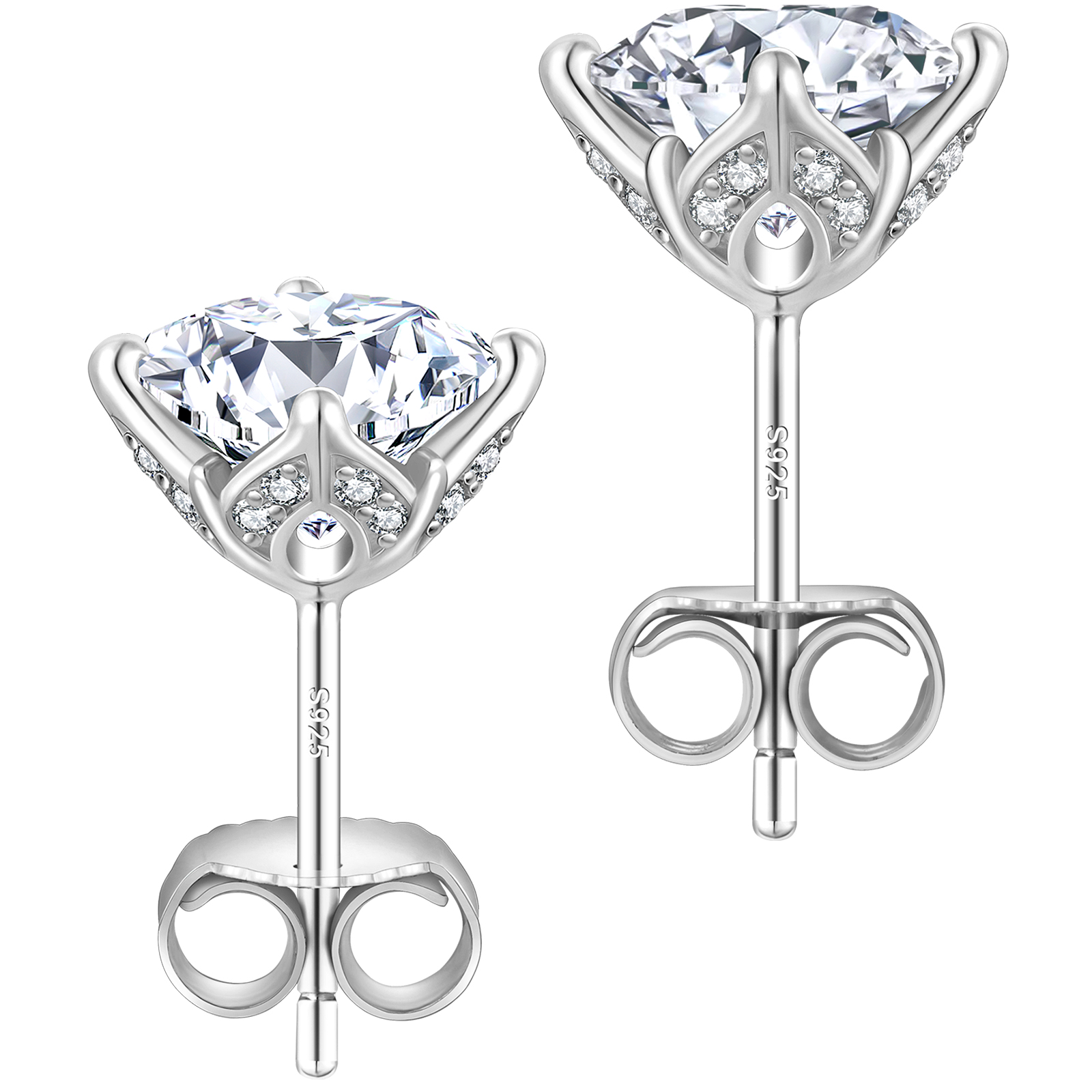 1.0カラット*2 モアサナイト スタッド ピアス S925 0333 KRKC