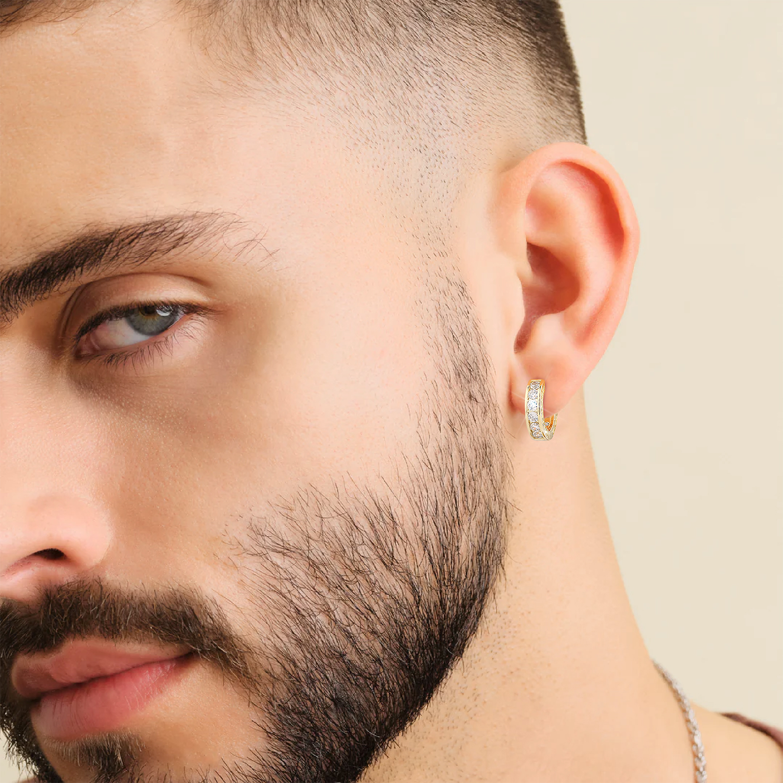 15mm シルバー925 CZダイヤー フープ ピアス KRKC