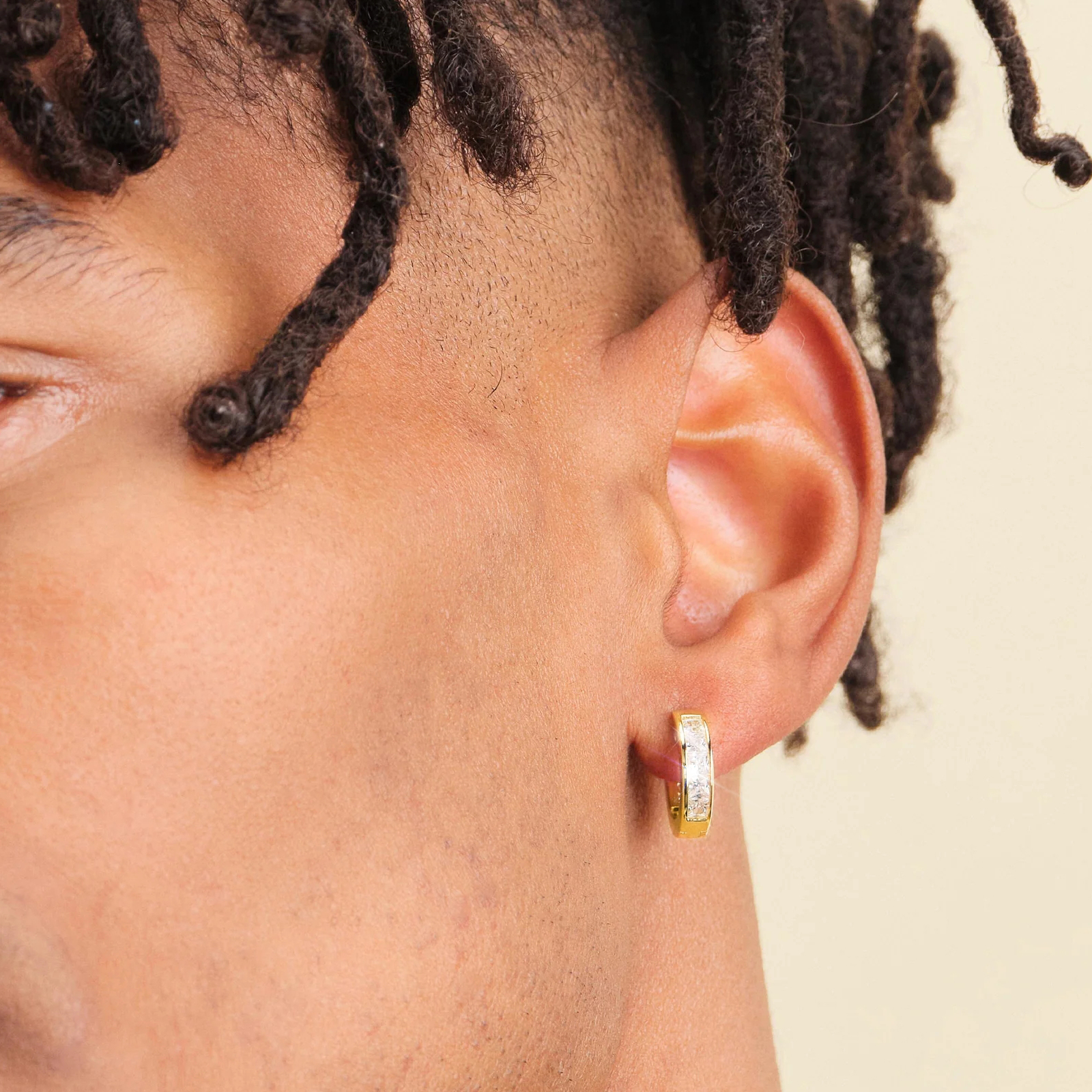 15mm シルバー925 プリンセスカット フープ ピアス