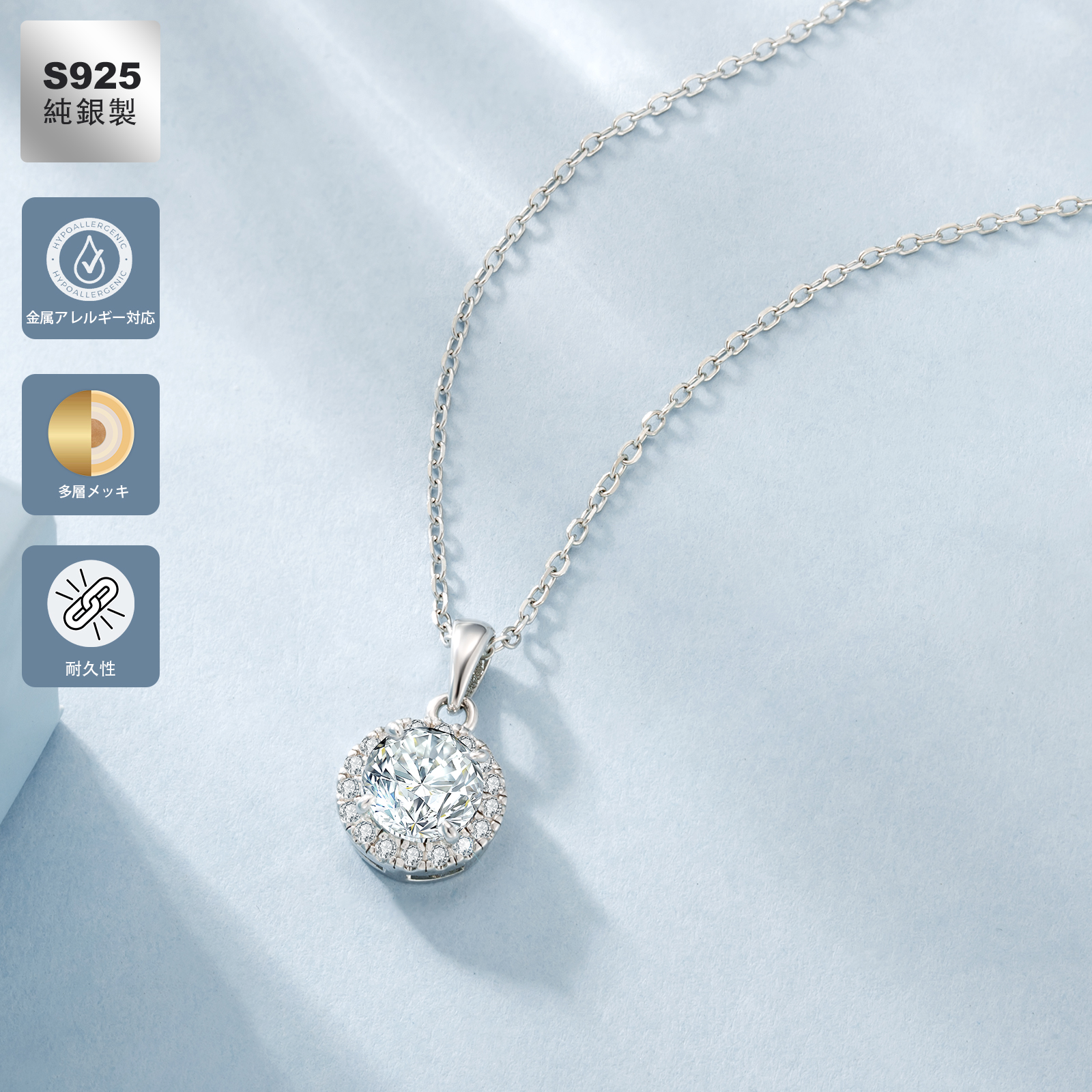 1.0カラット VVS1 モアサナイト ペンダント ネックレス  0395 KRKC