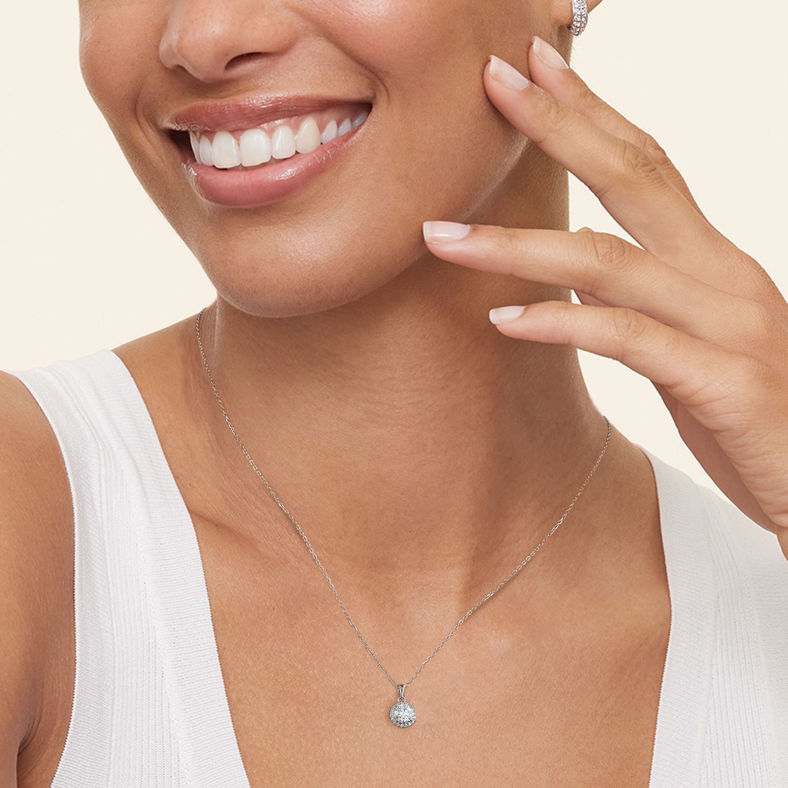 1.0カラット VVS1 モアサナイト ペンダント ネックレス  0395 KRKC