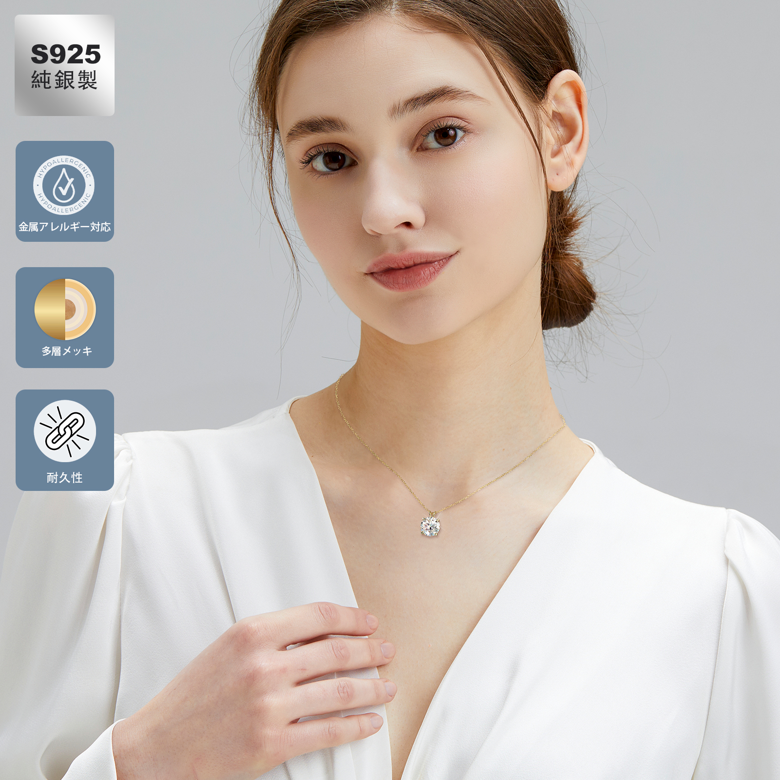 0.5~4.0カラット モアサナイト ペンダント ネックレス レディース VVS1 0407 KRKC