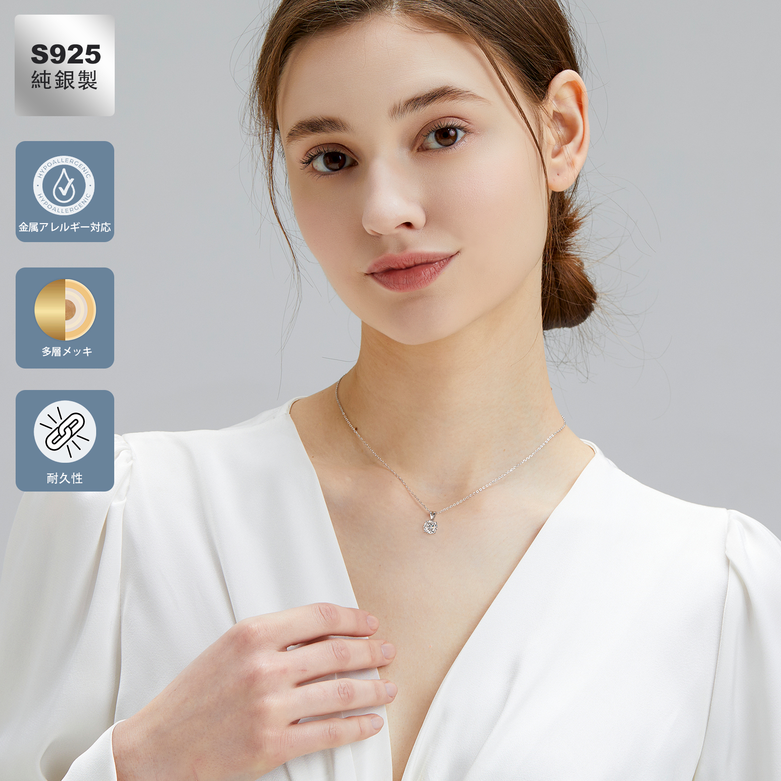 0.5~4.0カラット モアサナイト ペンダント ネックレス レディース VVS1 0413 KRKC