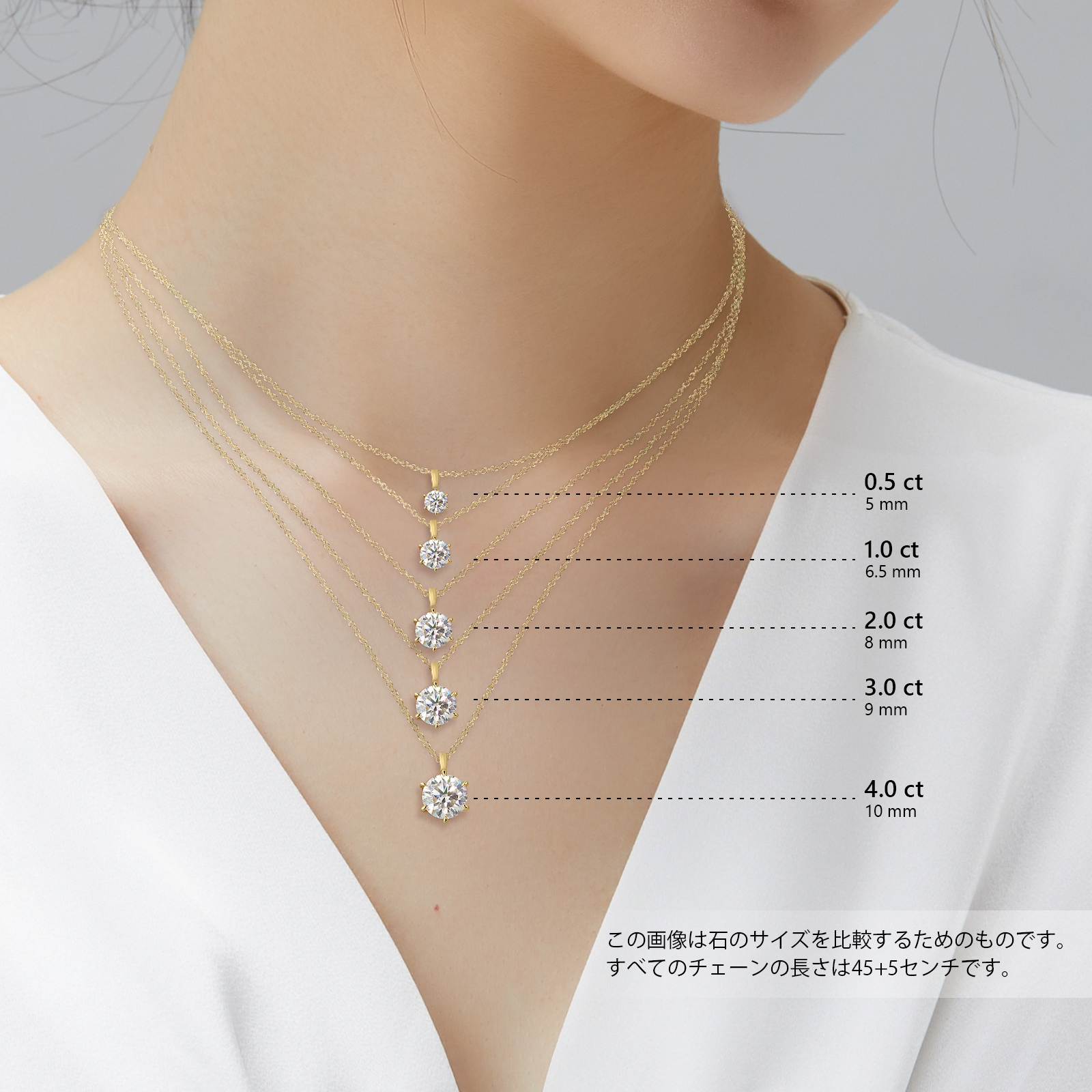 0.5~4.0カラット モアサナイト ペンダント ネックレス レディース VVS1 0414 KRKC