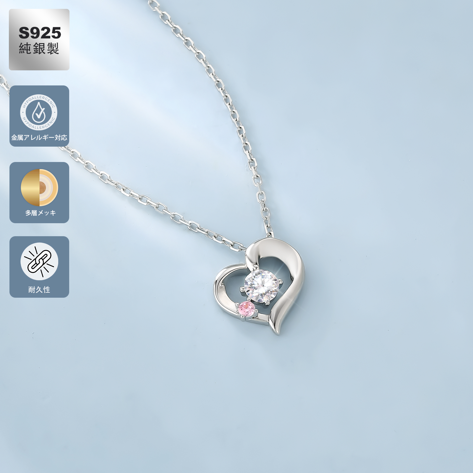 0.3カラット モアサナイト ペンダント ネックレス レディース VVS1 0447 KRKC