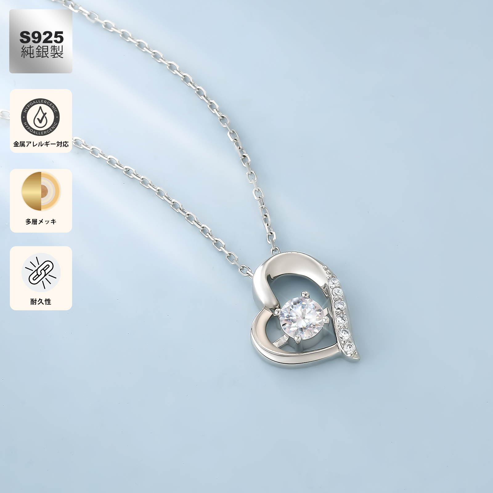 0.5カラット モアサナイト ペンダント ネックレス レディース VVS1 0449 KRKC