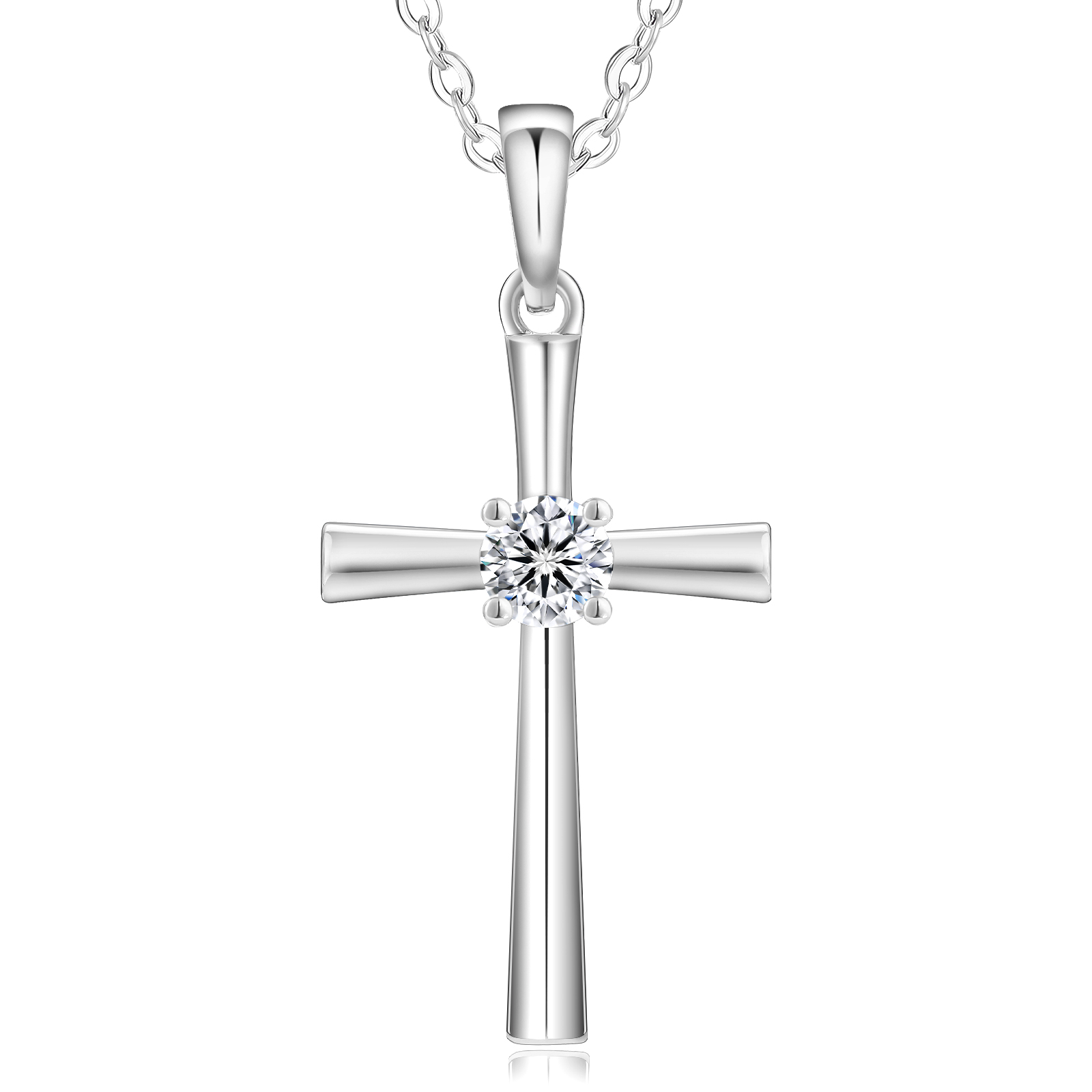 【Twist in Grace】モアサナイト クロス ペンダント ネックレス S925 シルバー KRKC&CO