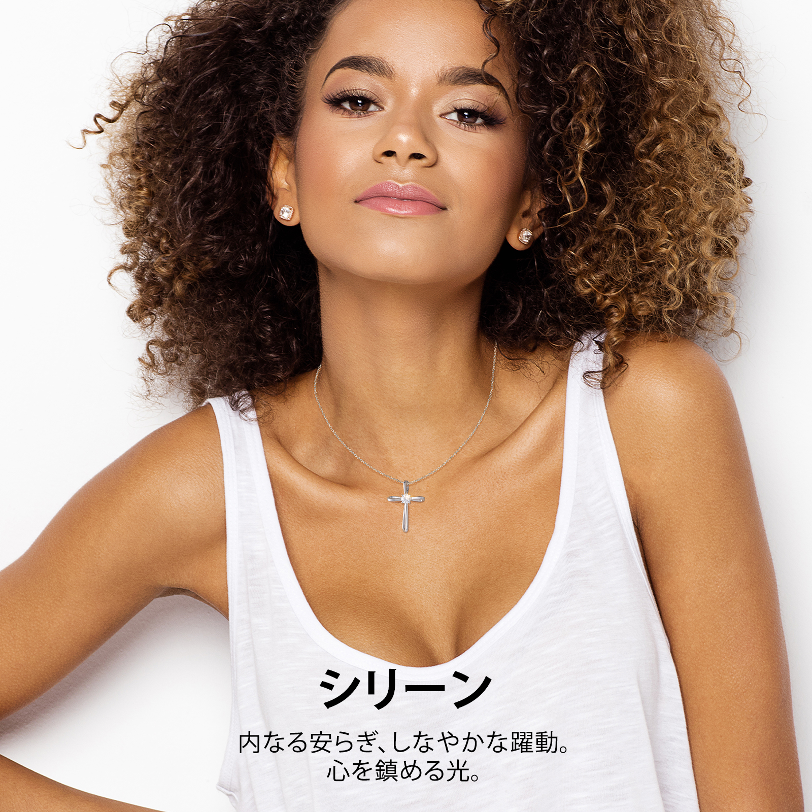 【Twist in Grace】モアサナイト クロス ペンダント ネックレス S925 シルバー 0454 KRKC&CO