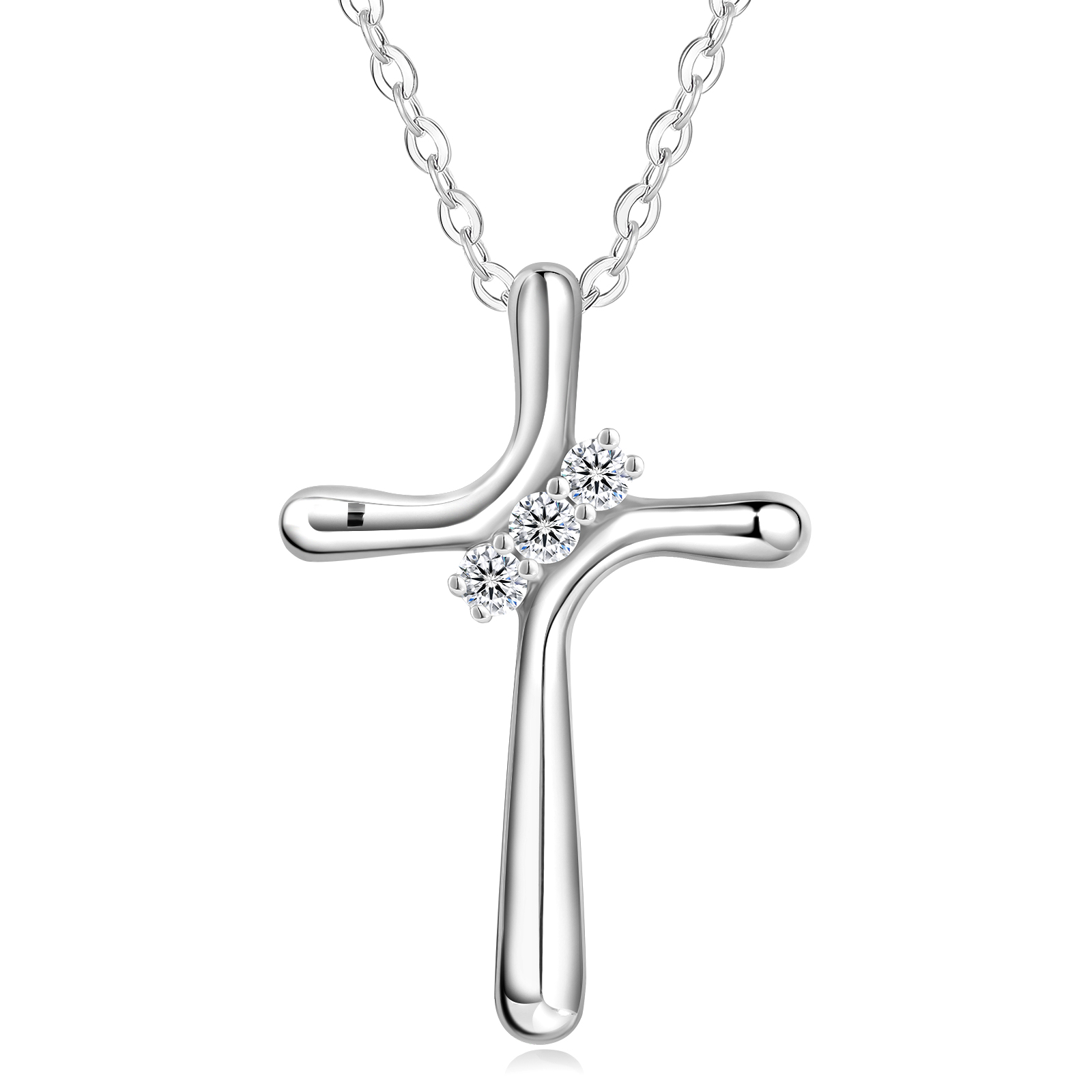 【Twist in Grace】モアサナイト クロス ペンダント ネックレス S925 シルバー 0455 KRKC&CO