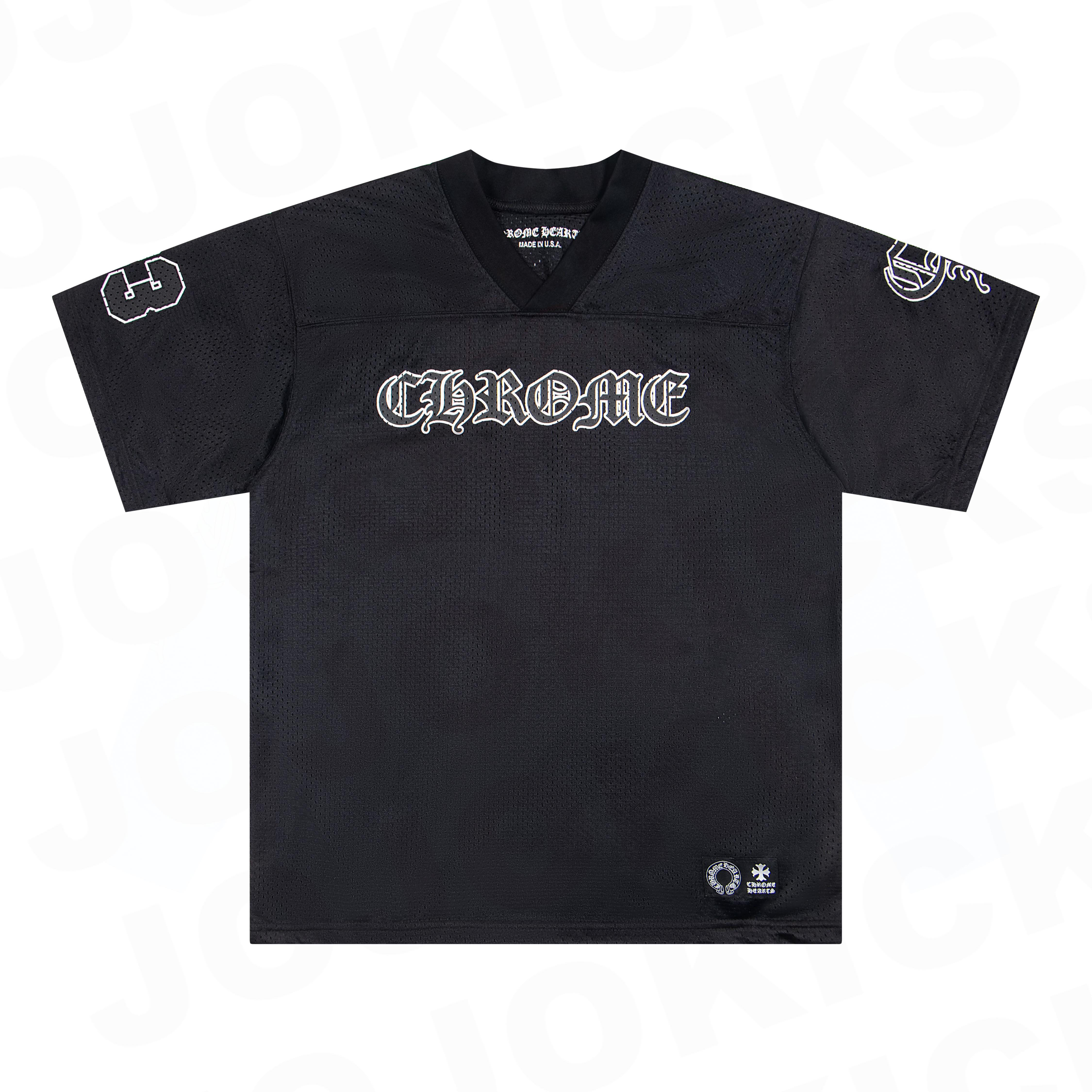 Chrome Hearts Mesh Stadium Football Jersey Black(CH-T20231186）