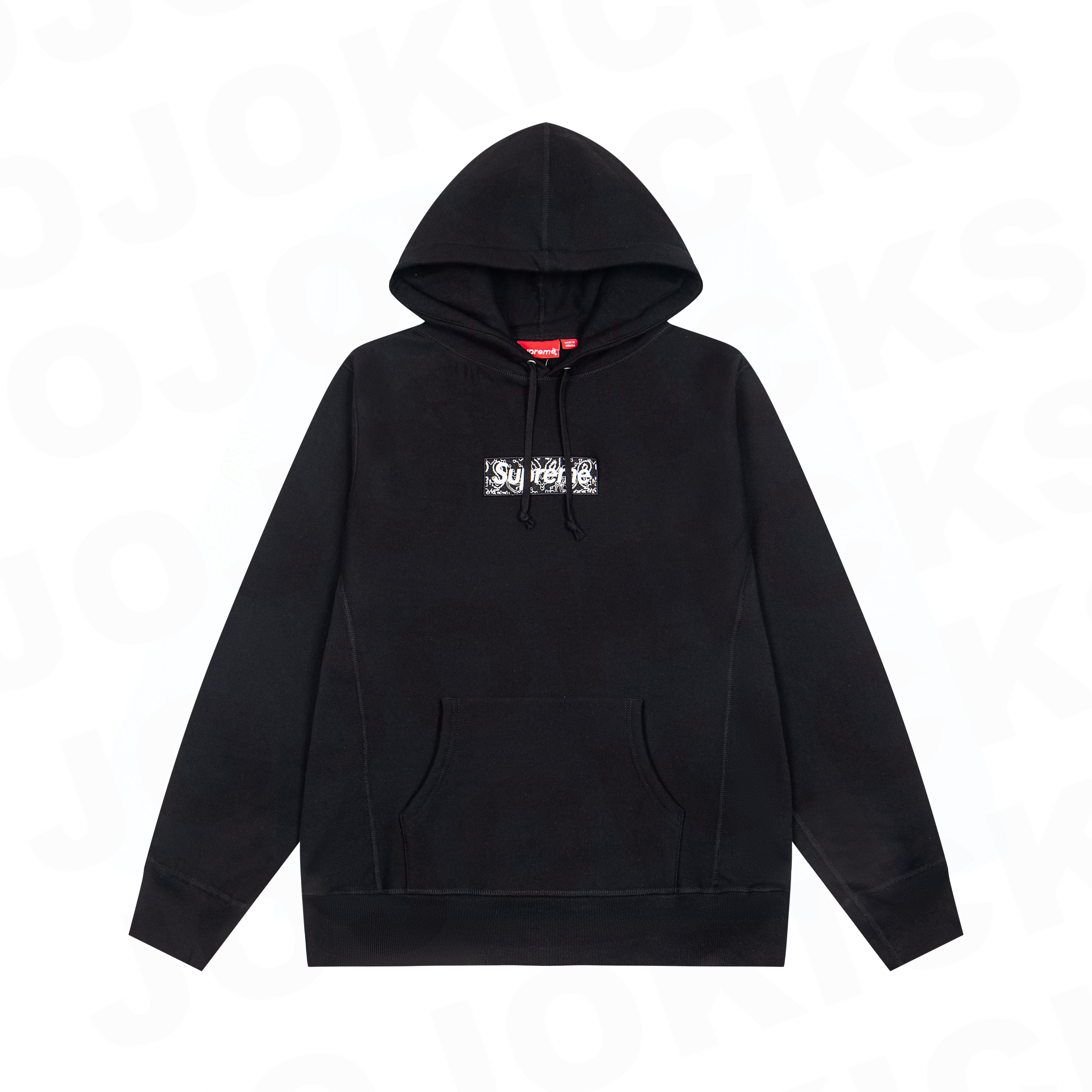 Supreme Week 16 Bandana Box logo Hooded Sweatshirt Cashew flower badge hooded sweatshirt"Black"（SUP-FW19-10825）