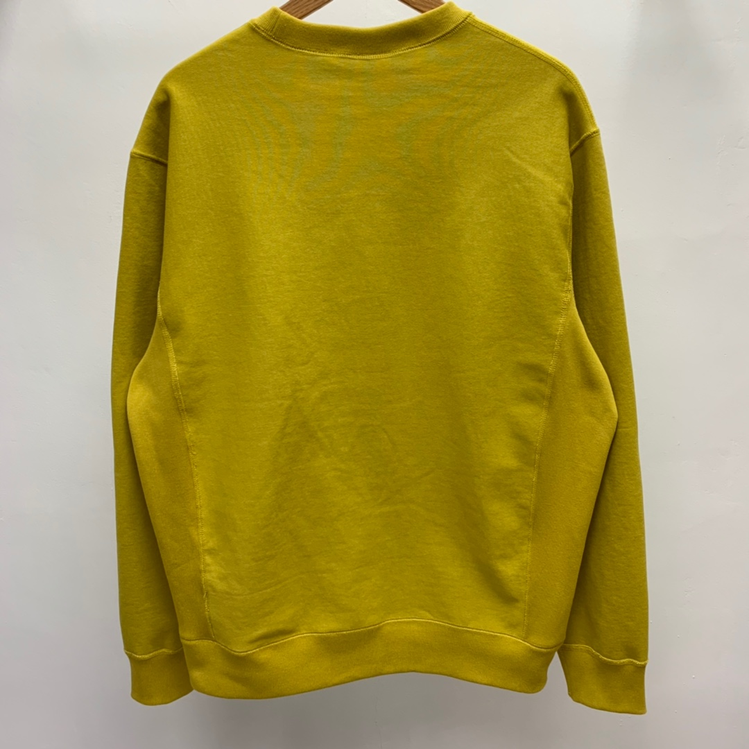Supreme FW18 Box Logo Crewneck Mustard Classic Round Neck Pullover Unisex Yellow （SUP-FW18-1078）