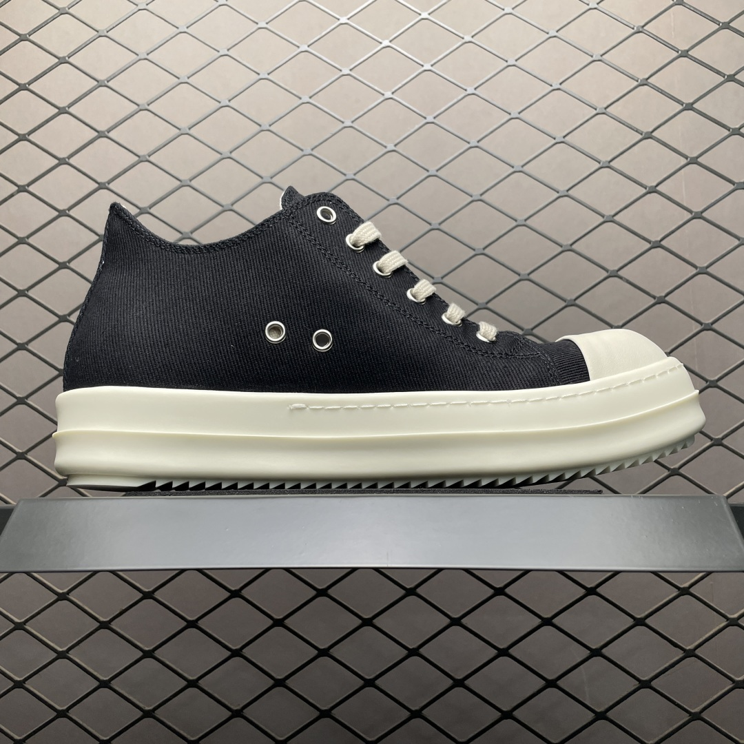 Rick Owens DRKSHDW FW25 Concordians Low Sneaks "Black/Milk" (DS02E7802DO-911)
