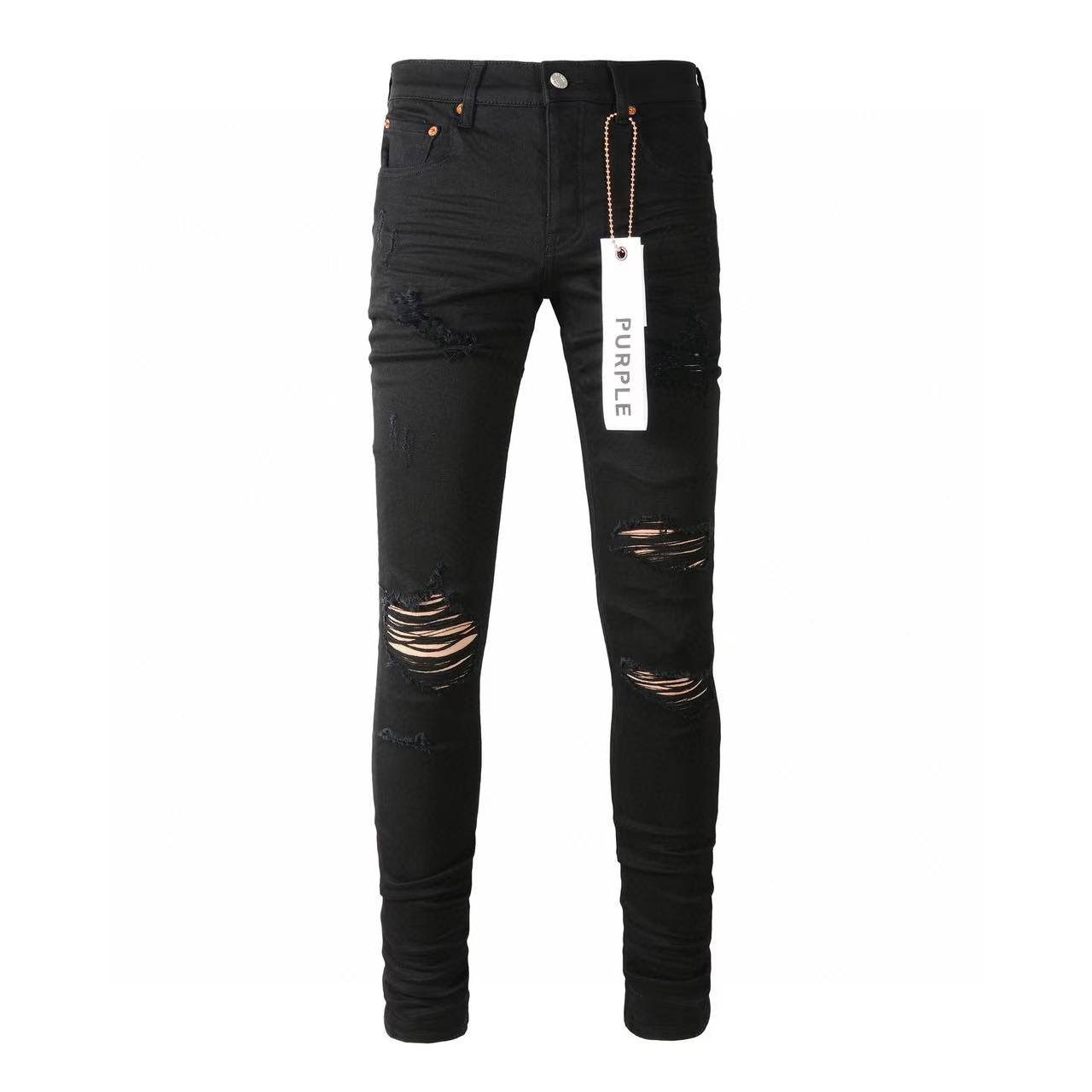 Purple Brand Black Oil Spill Jean Black (P001-BOP）