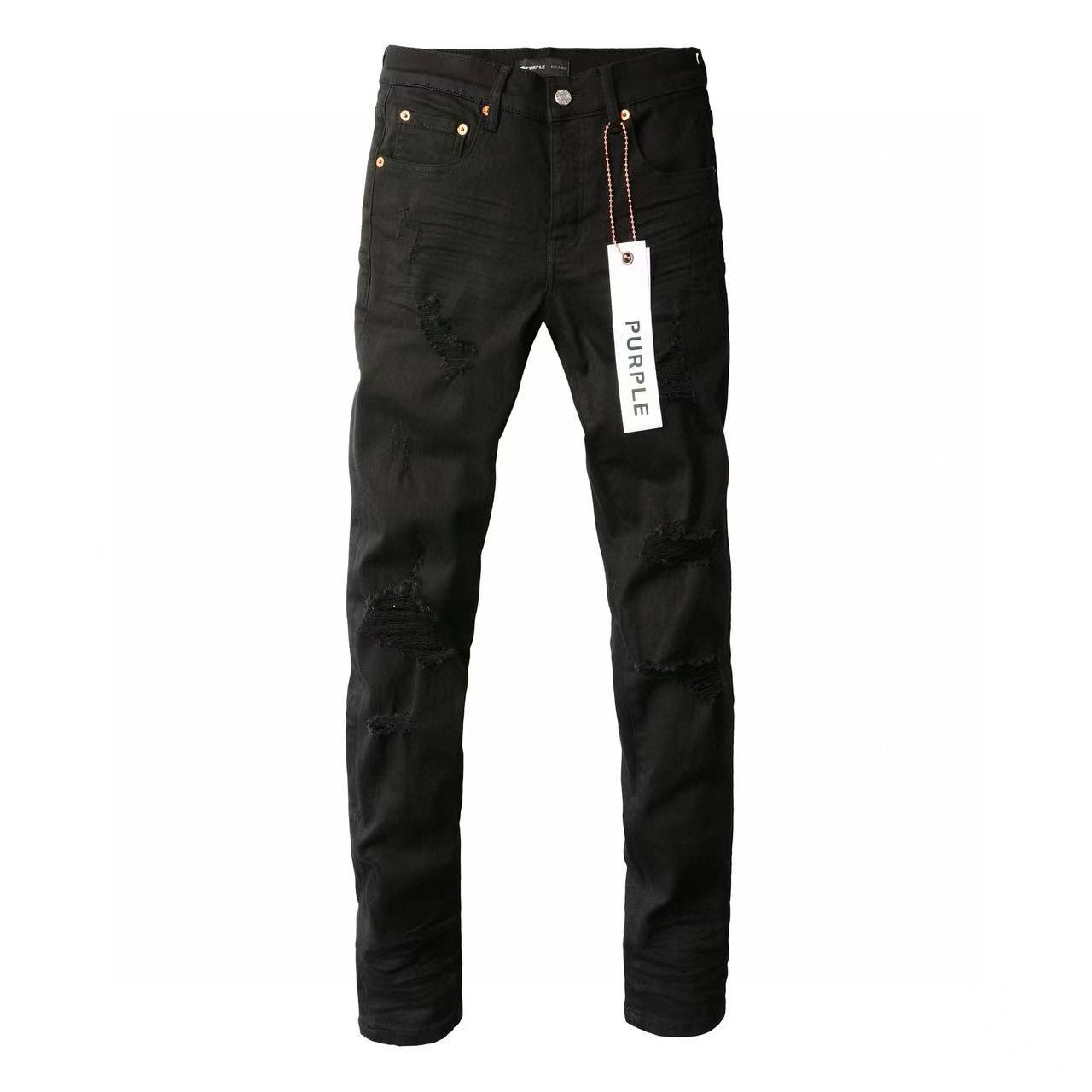 Purple Brand Black Oil Spill Jean Black (P001-BOP）