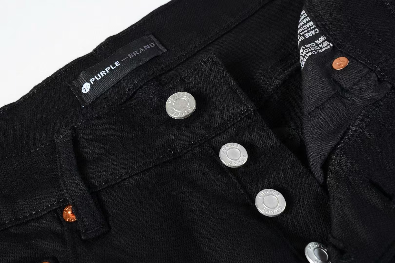 Purple Brand Black Oil Spill Jean Black (P001-BOP）