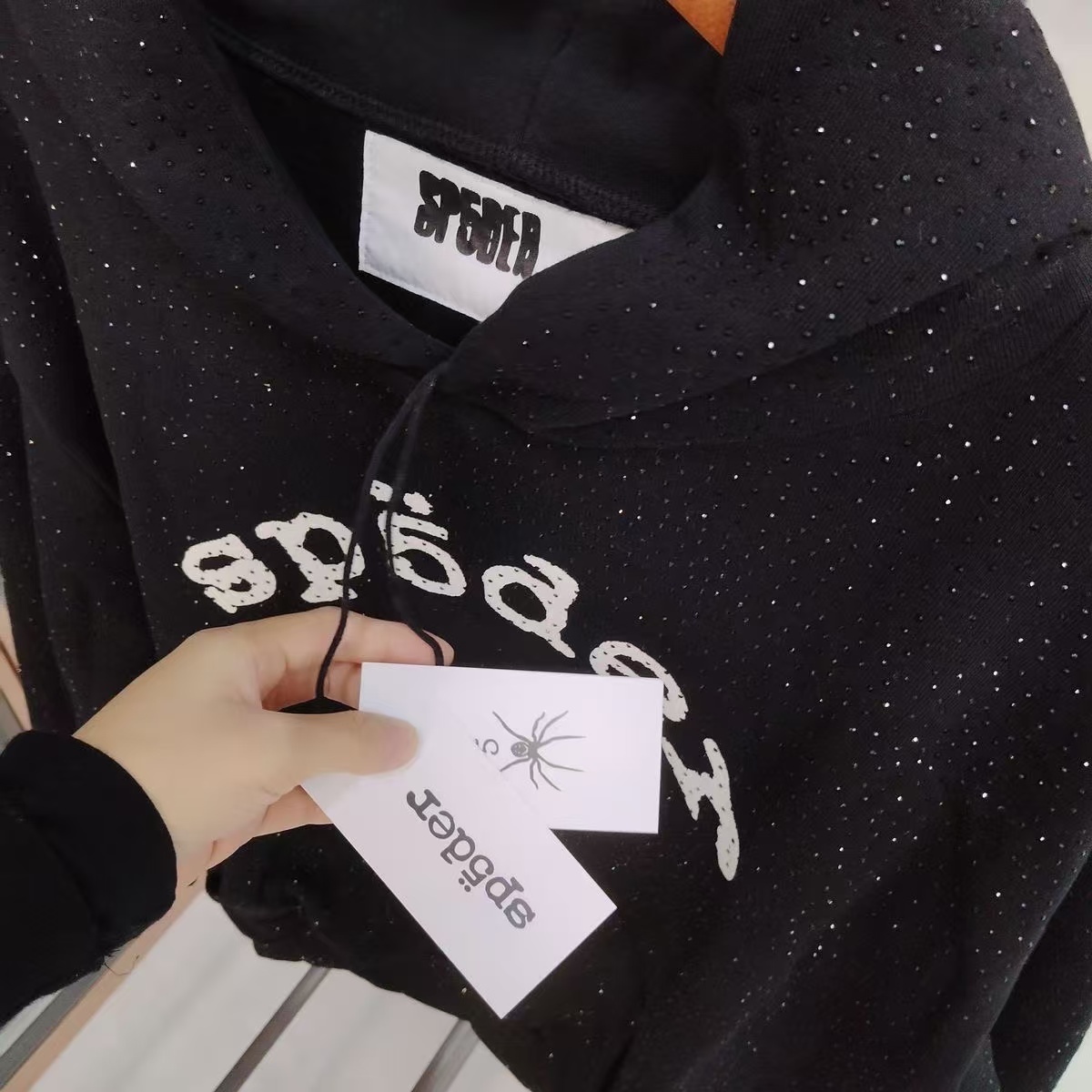 Sp5der VVS Hoodie 'Black' (SS45FW24BLK）