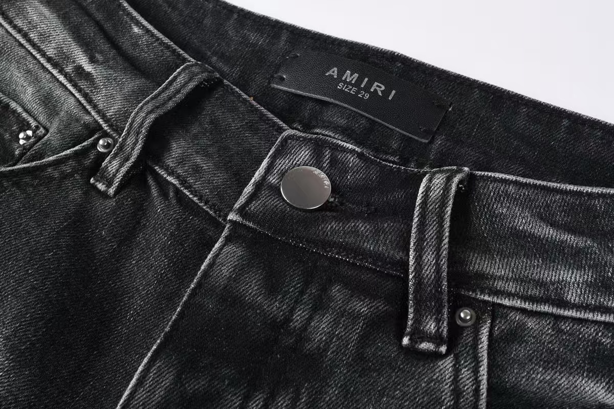 Amiri Staggered Logo Jean Rain Grey (AMDNSY1060-GREY）