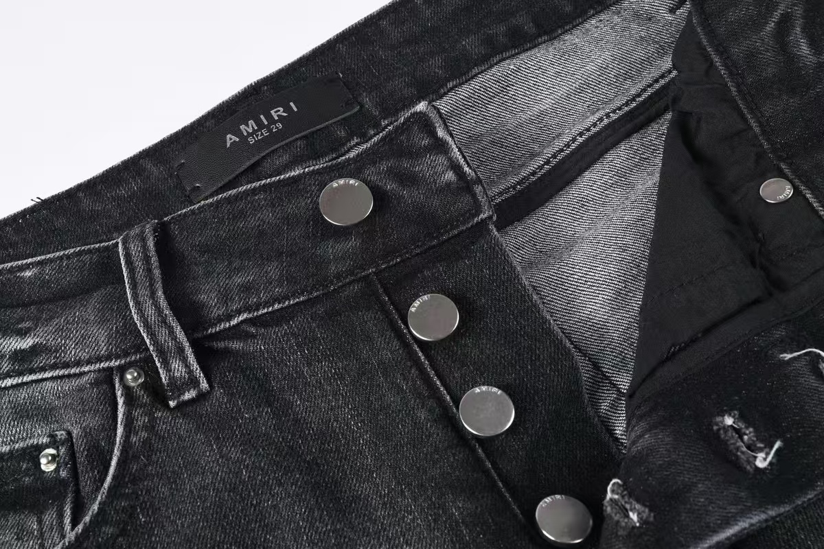 Amiri Staggered Logo Jean Rain Grey (AMDNSY1060-GREY）